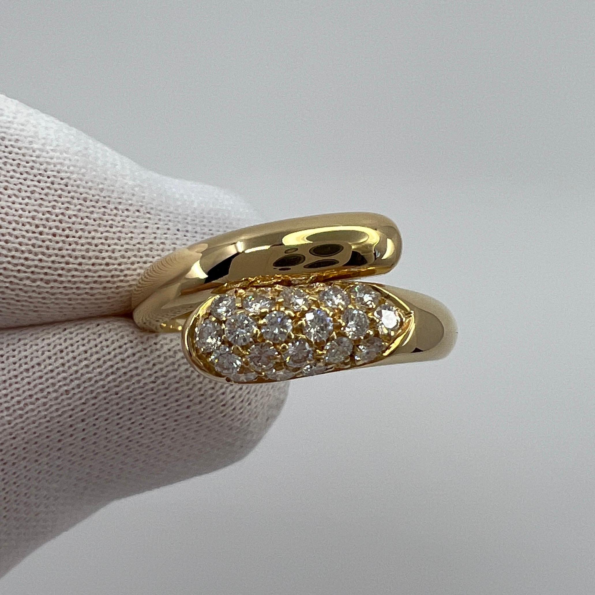 Bvlgari Bulgari Astraea Diamond Pave 18k Yellow Gold Ring with Box US 8