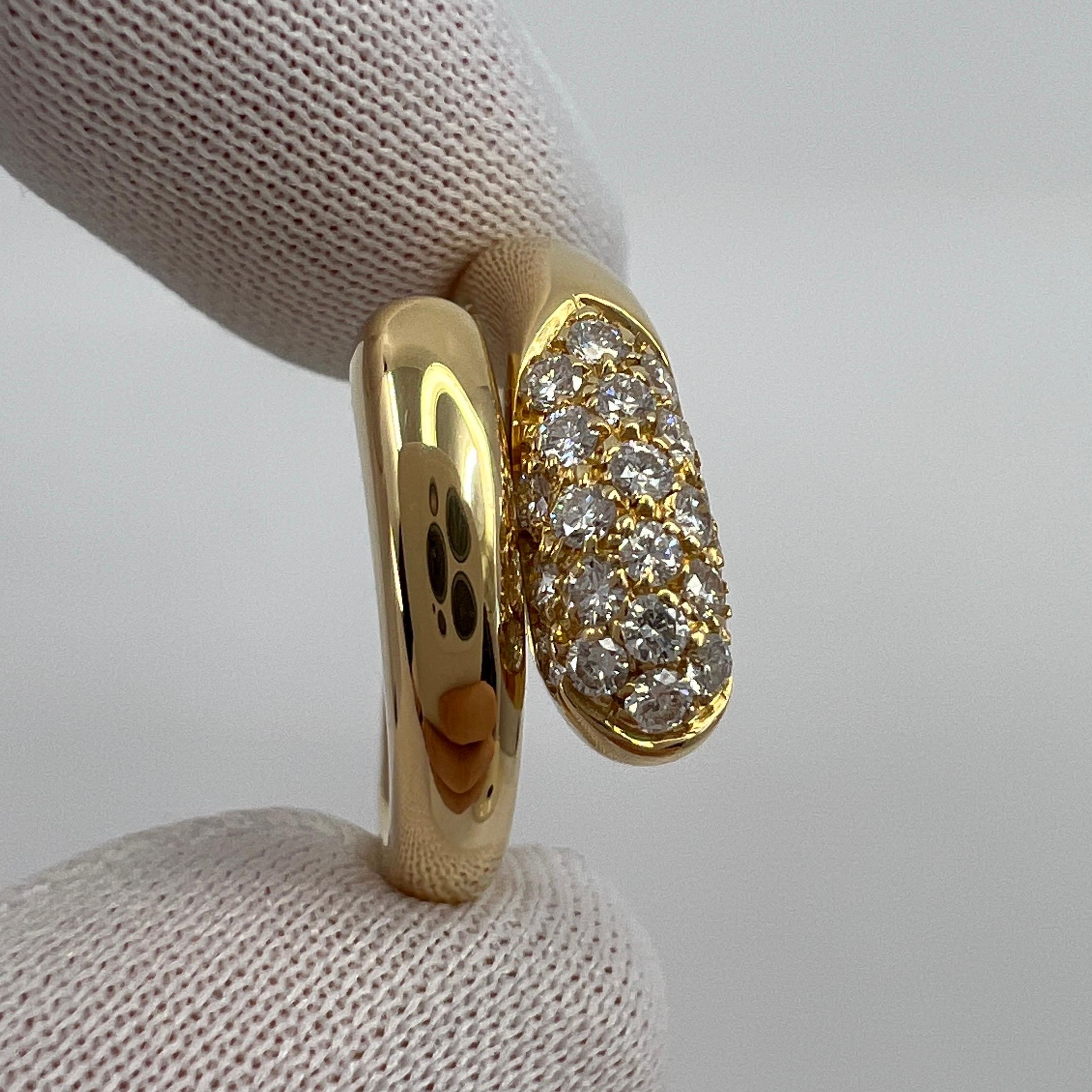 Bvlgari Bulgari Astraea Diamond Pave 18k Yellow Gold Ring with Box US In Excellent Condition In Birmingham, GB