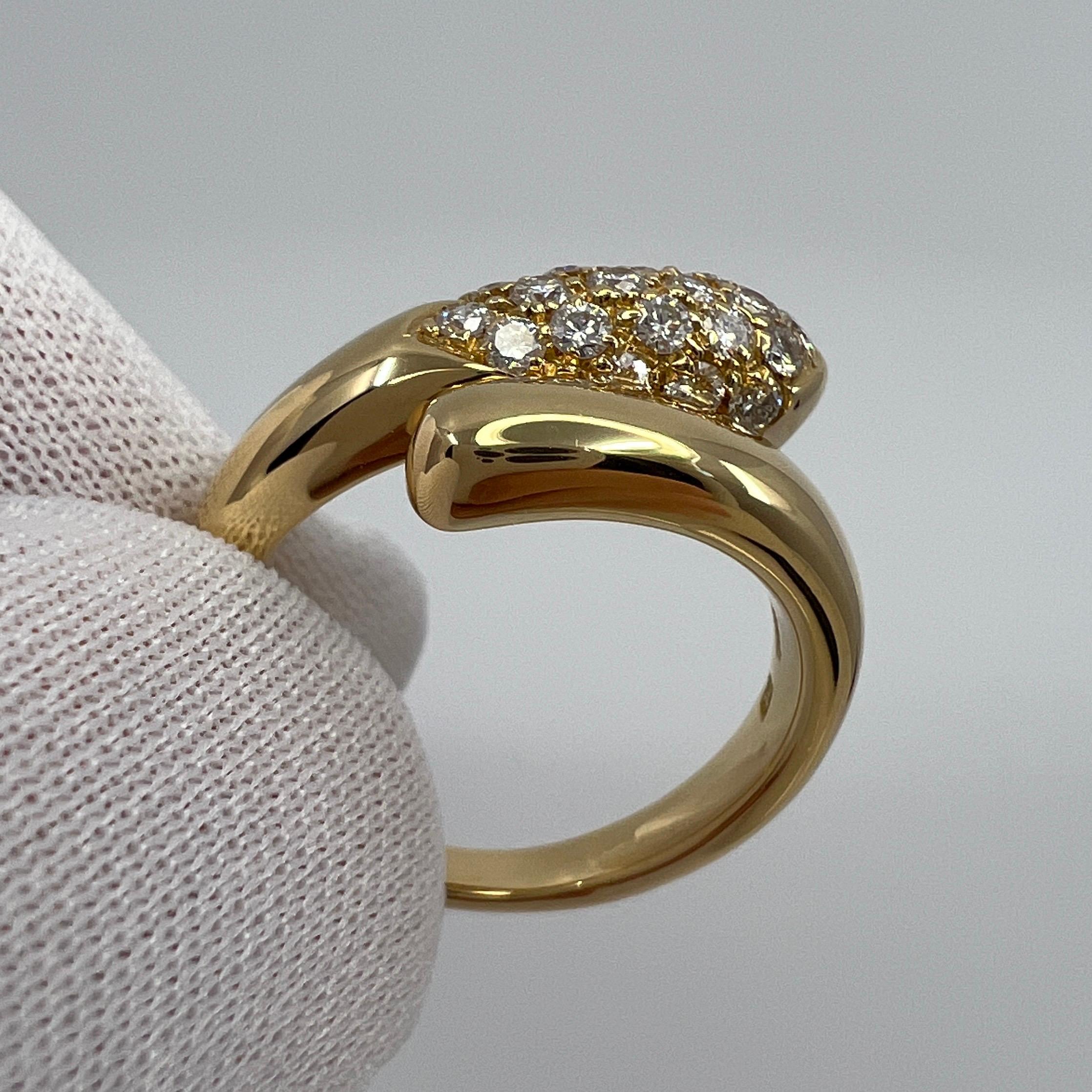 Women's or Men's Bvlgari Bulgari Astraea Diamond Pave 18k Yellow Gold Ring with Box US