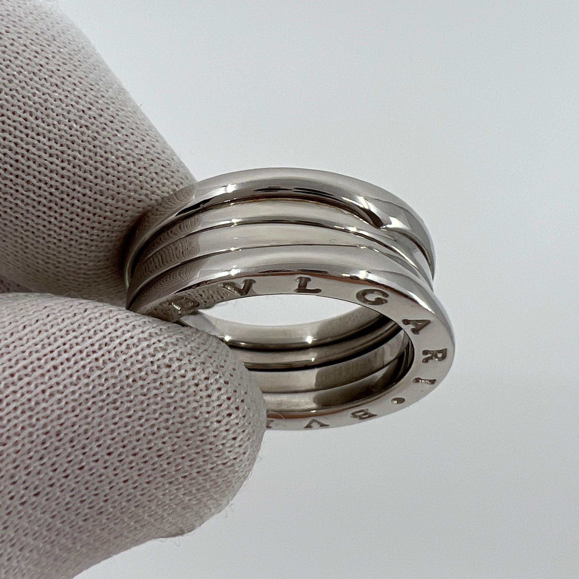 Bvlgari Bulgari B Zero 1 3-Band 18 Karat White Gold Band Ring US 5.75 EU 51 6