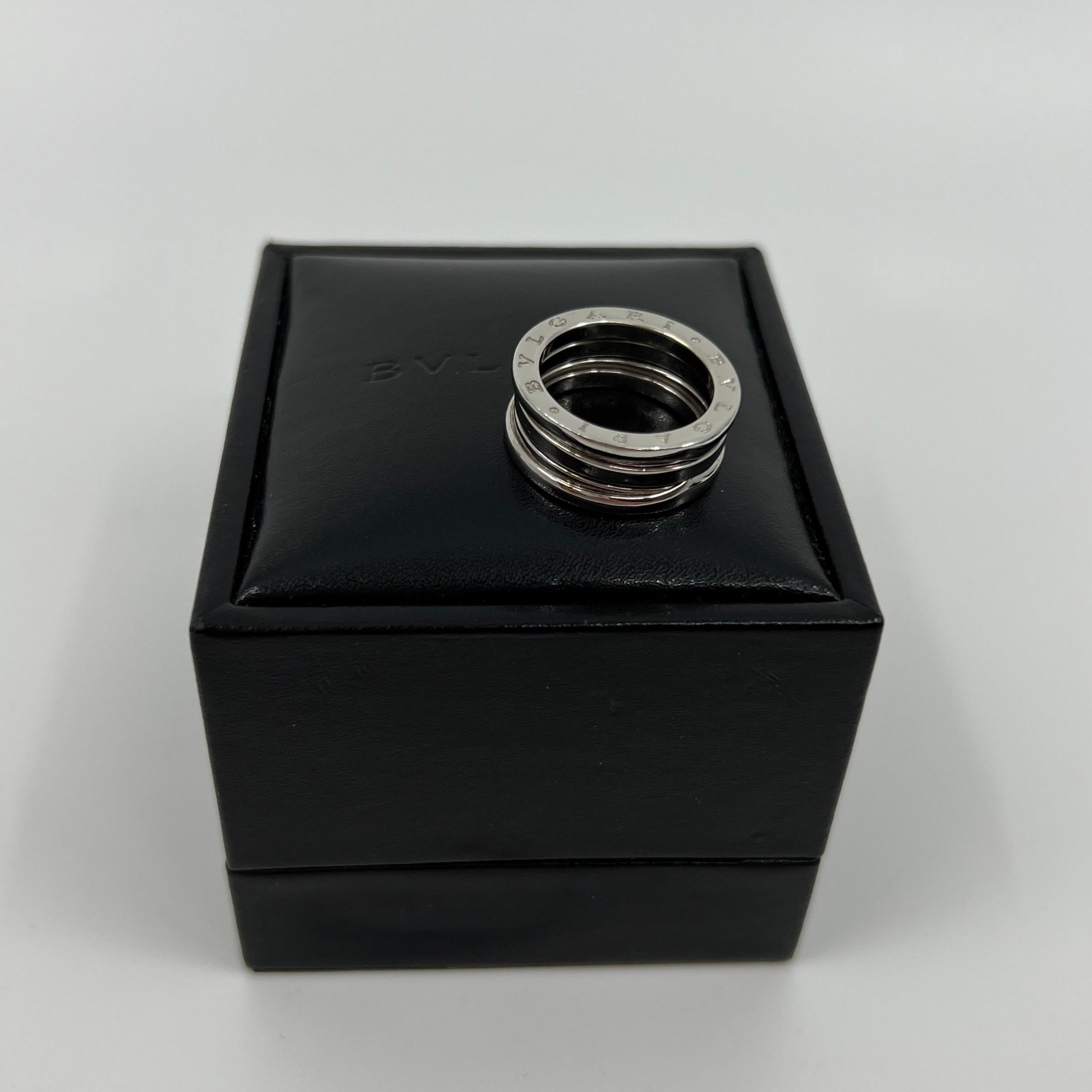 Bvlgari Bulgari B Zero 1 3-Band 18 Karat White Gold Band Ring US 5.75 EU 51 4