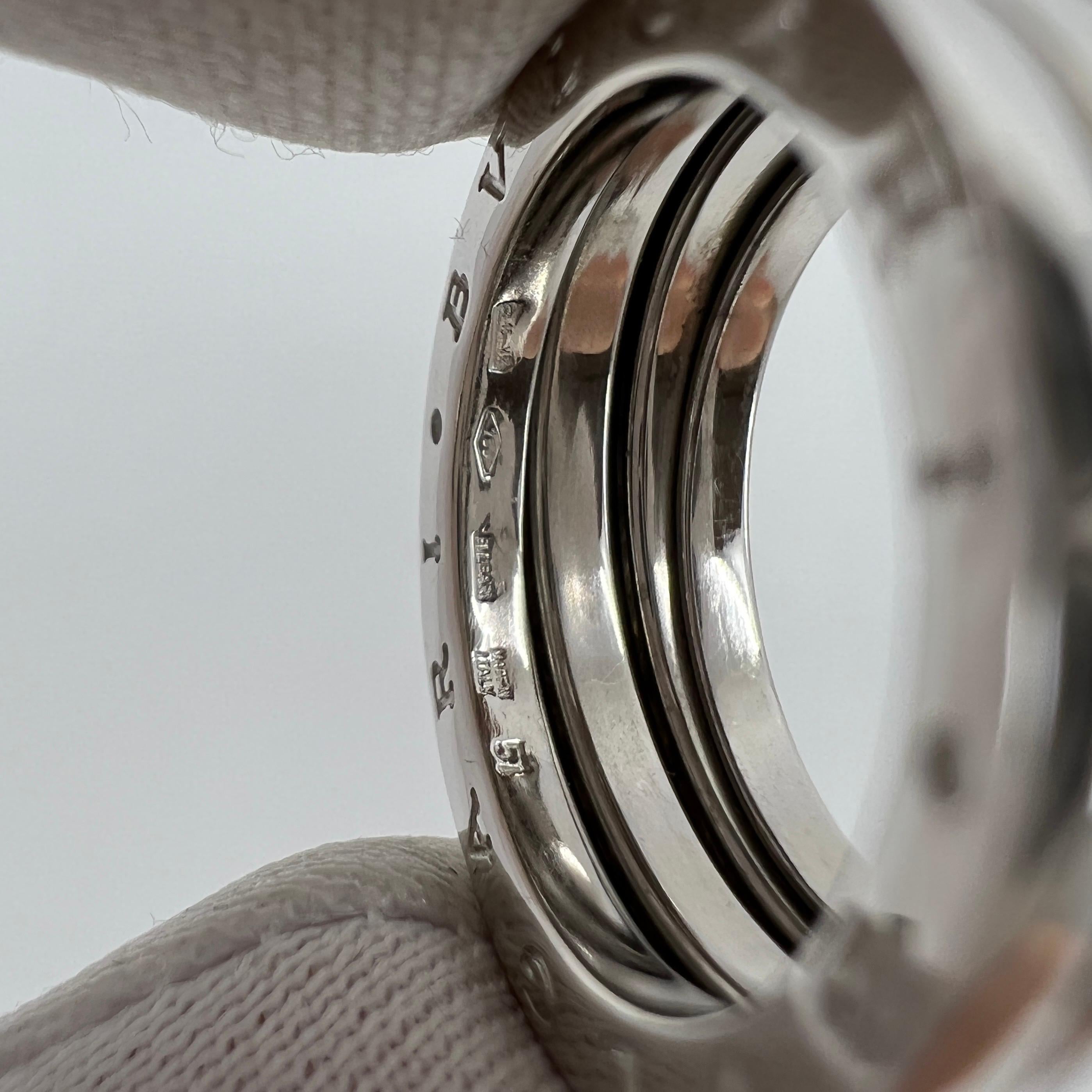 Bvlgari Bulgari B Zero 1 3-Band 18 Karat White Gold Band Ring US 5.75 EU 51 5