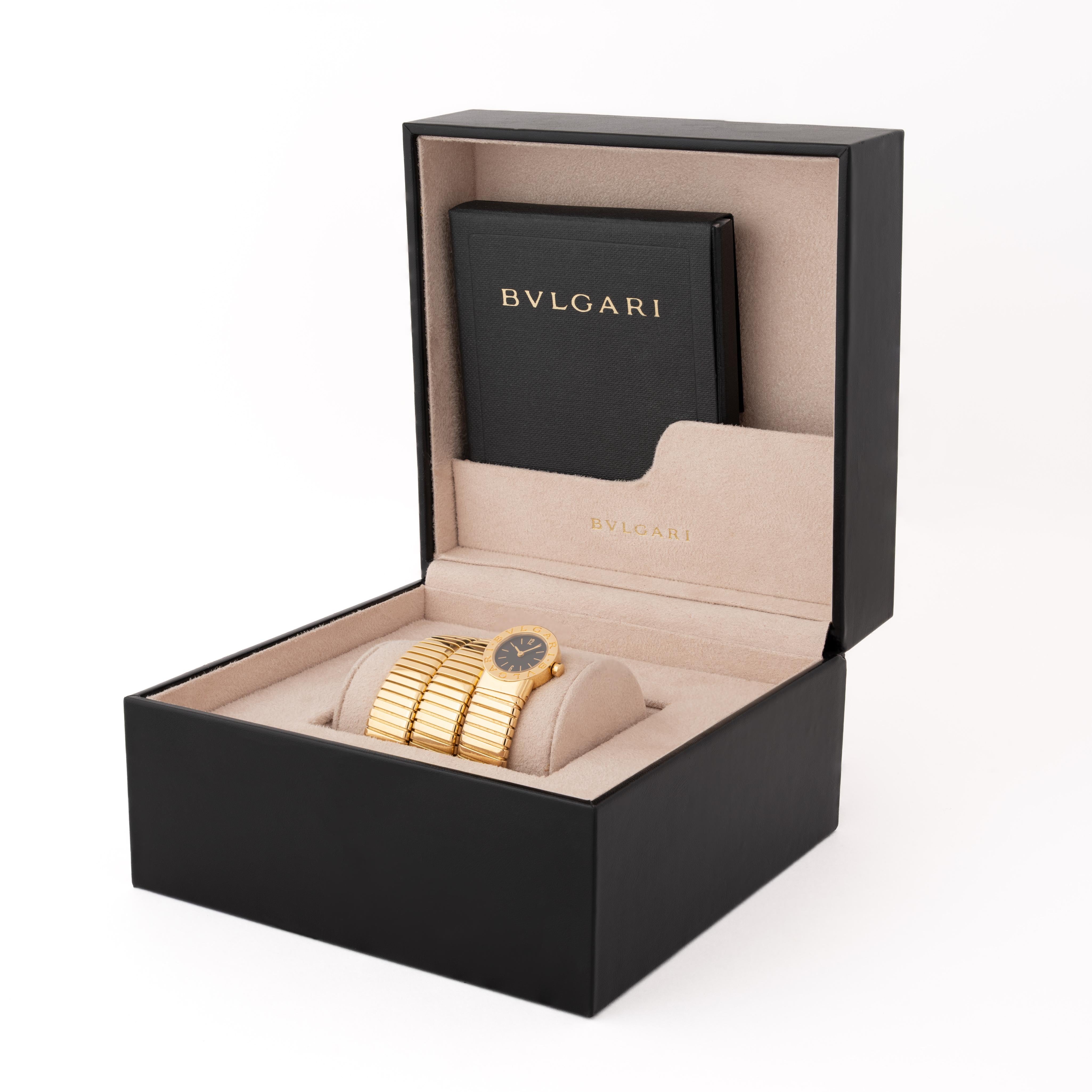 Bvlgari Bulgari BB191T 18 Karat Gelbgold Tubogas Serpenti Uhrenschachtel & Papiere im Angebot 3