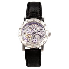 Bvlgari Bulgari BB 33 GL SK-W 18K White Gold Skeleton Automatic Wristwatch
