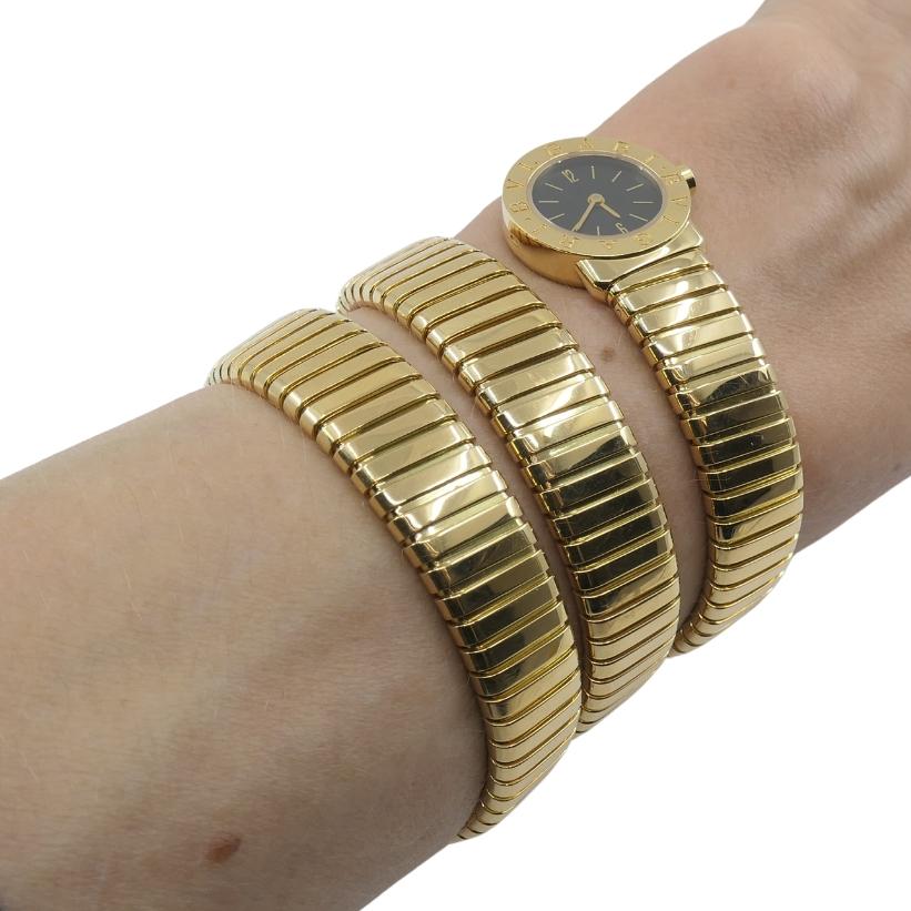 Bvlgari Bulgari BB19 Tubogas Gold Wrap Watch For Sale 4