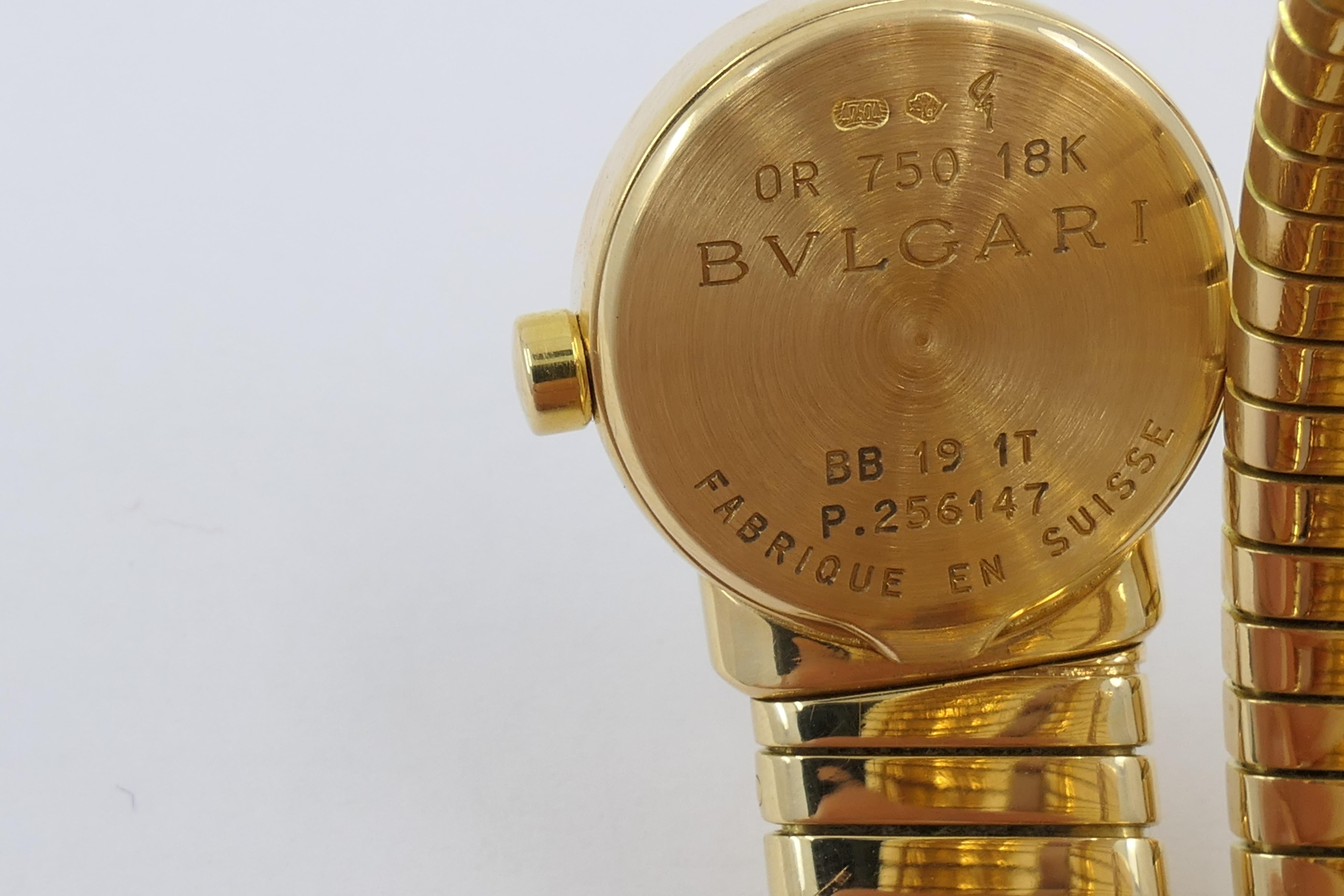 Bvlgari Bulgari BB19 Tubogas Montre portefeuille en or 5