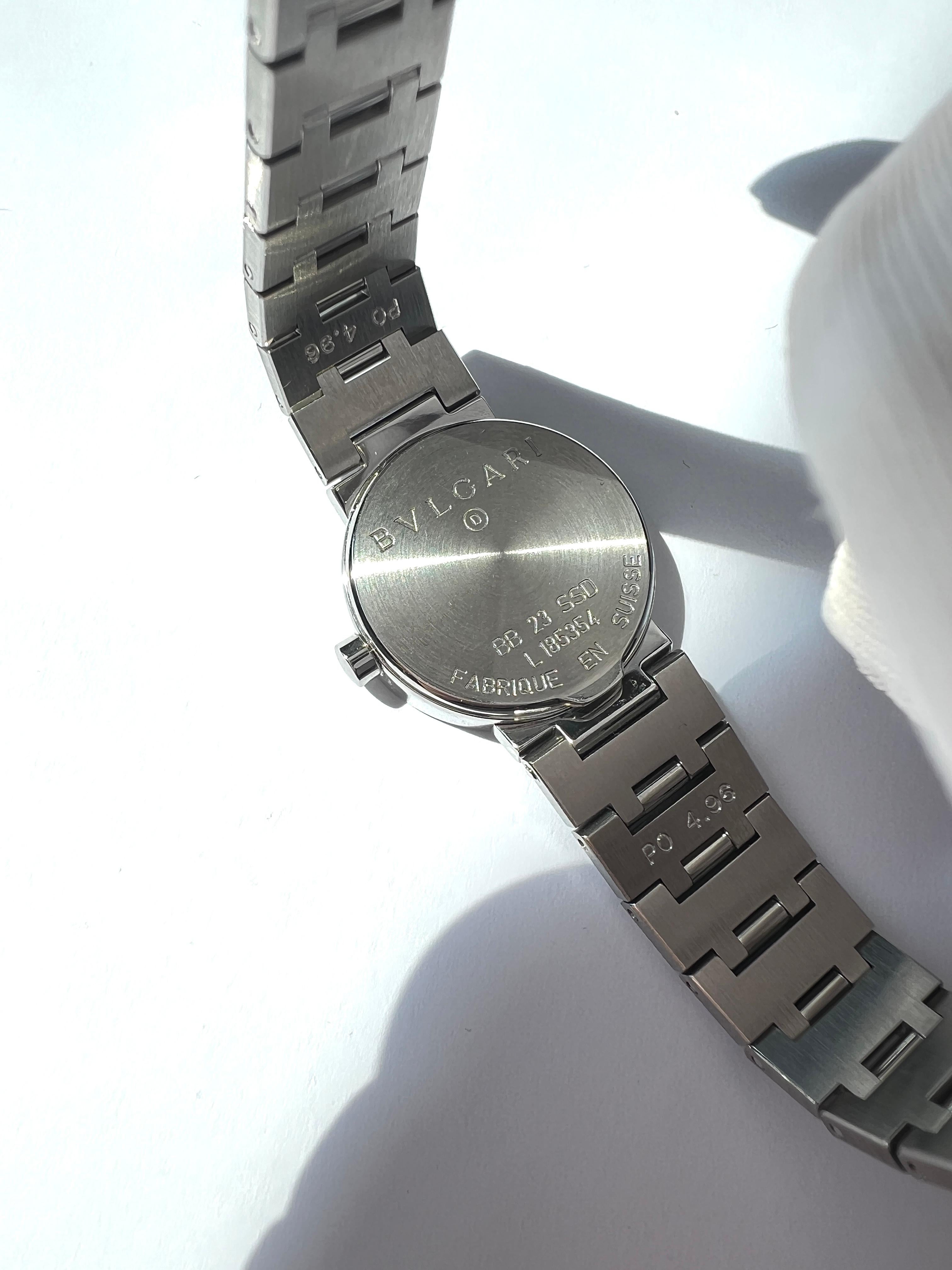 Bvlgari Bulgari BB23SSD Stainless Steel Watch Black Dial Swiss Made im Angebot 1