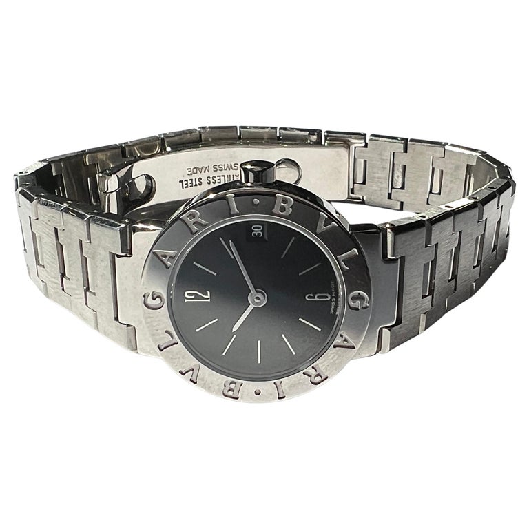 Bvlgari Bulgari BB23SSD Stainless Steel Watch Black Dial Swiss 