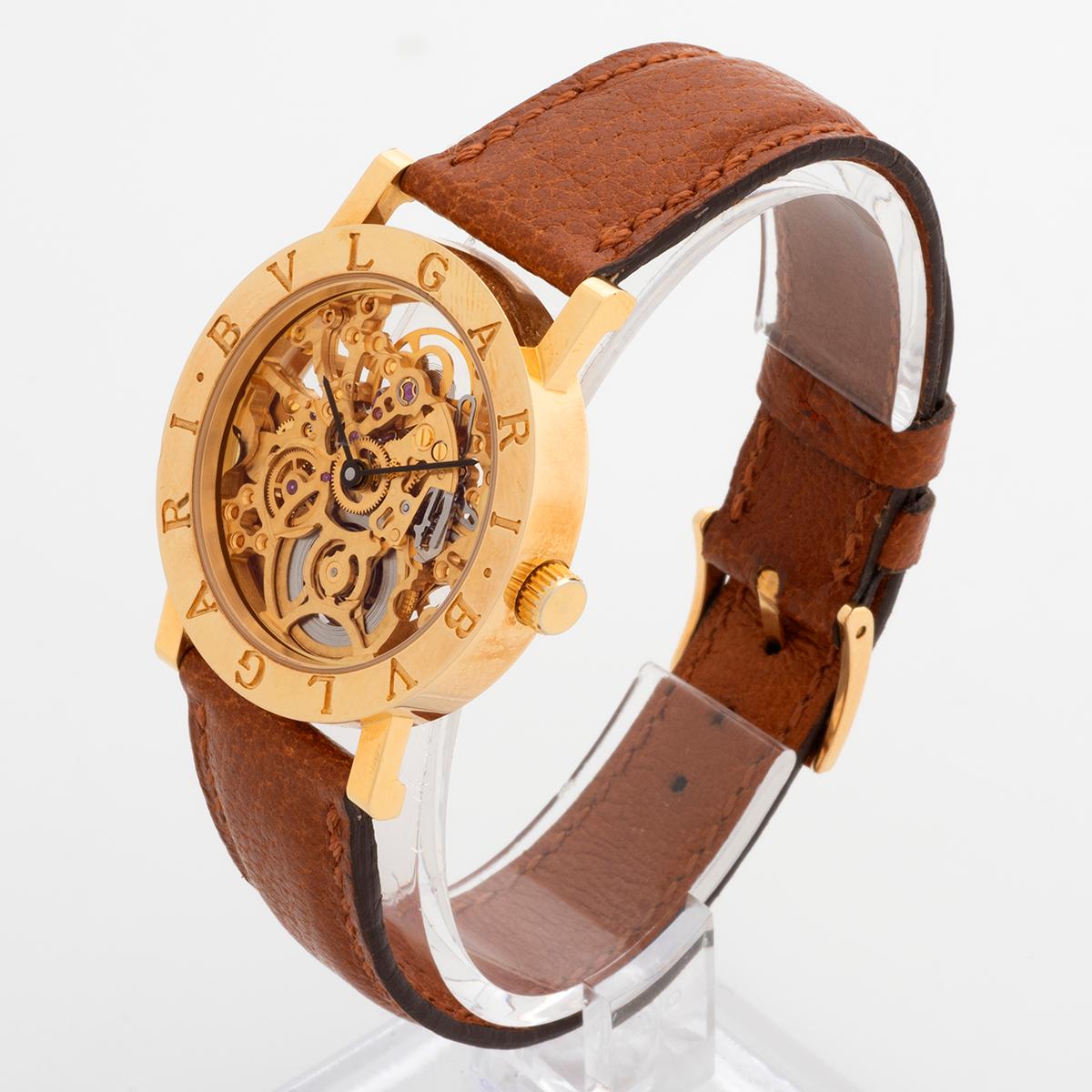 Bvlgari Bulgari BB33GL SK, or jaune 18 devant squelette, mouvement automatique, c2000 Excellent état - En vente à Canterbury, England