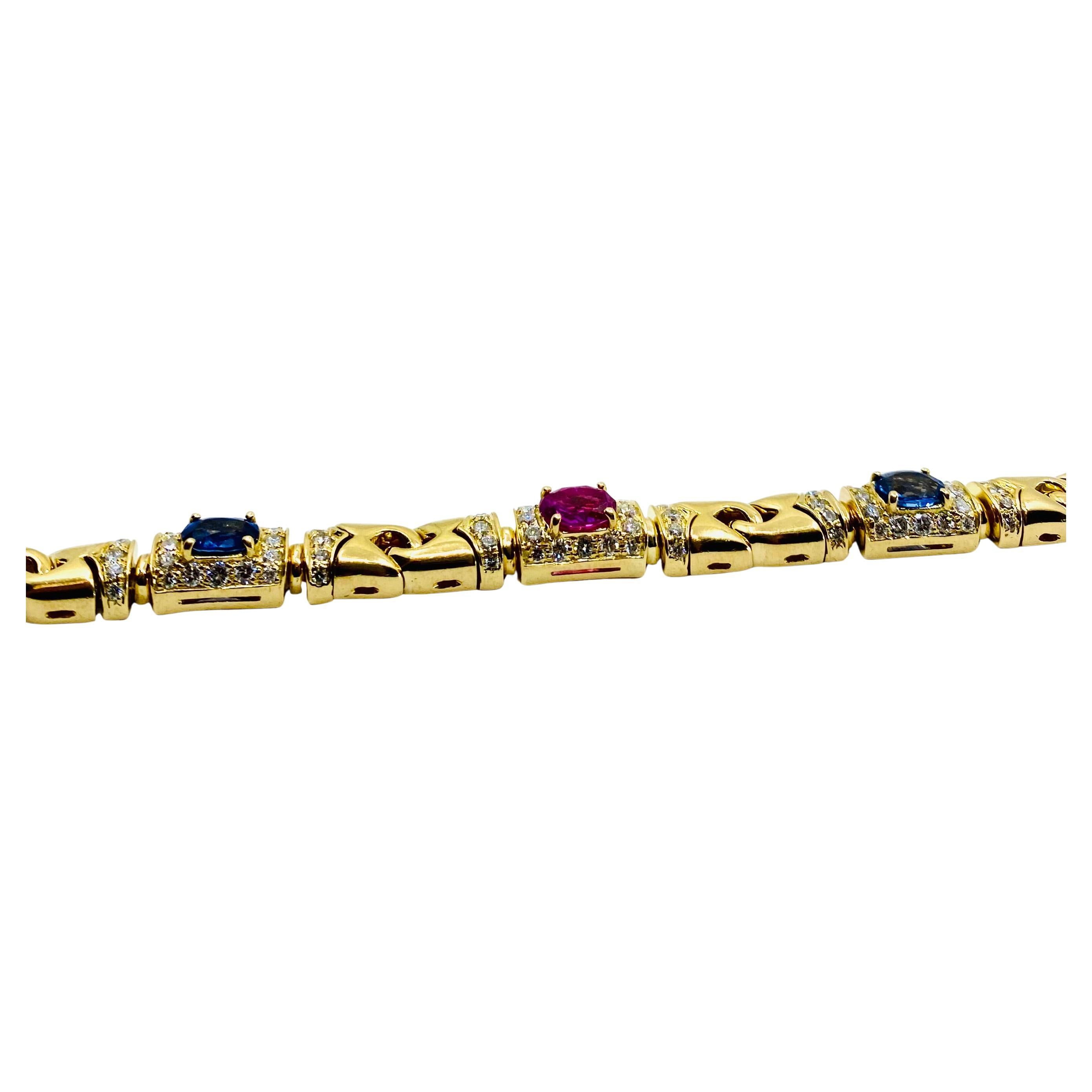 Bvlgari Bulgari Bracelet saphir diamant or 18 carats Pour femmes en vente