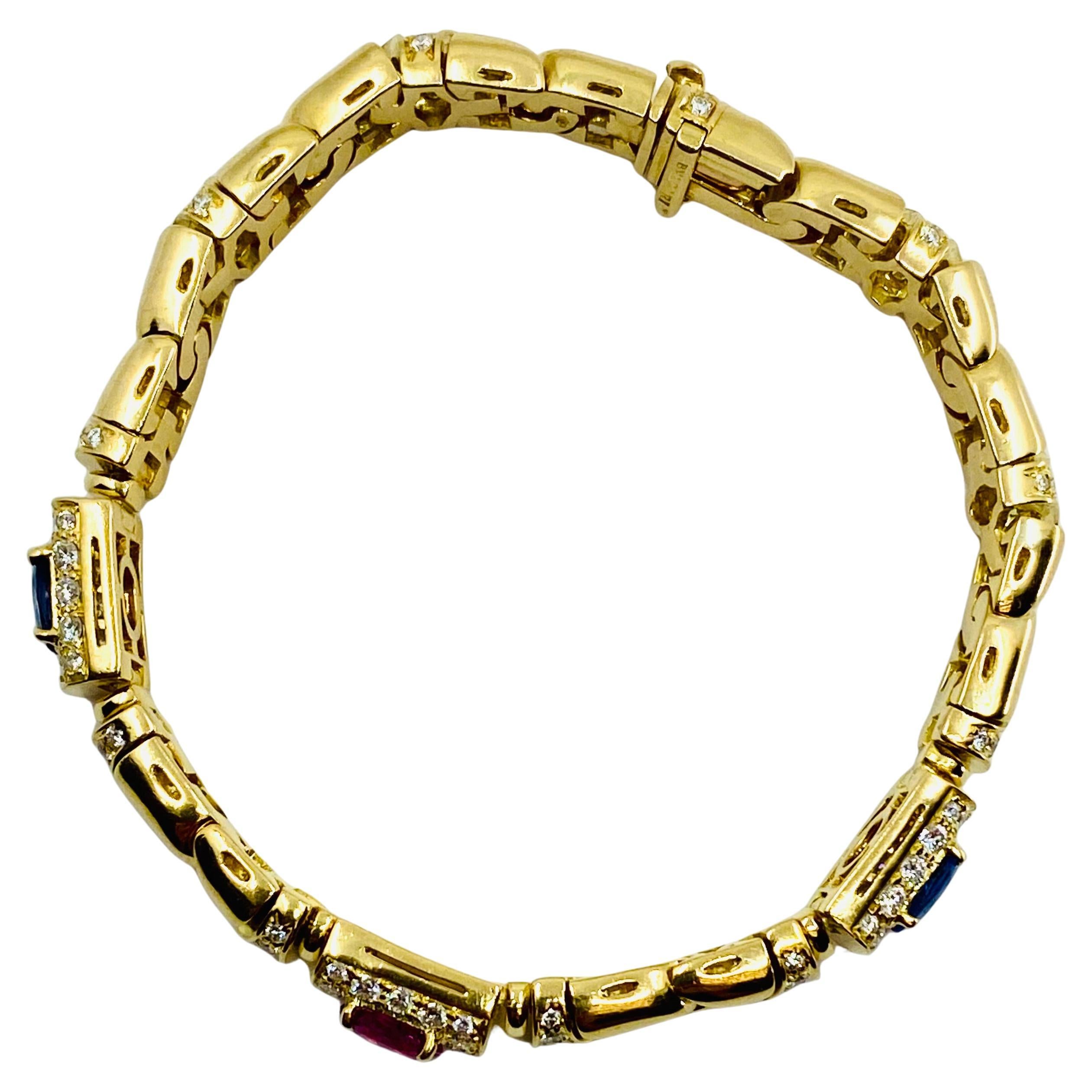 Bvlgari Bulgari Bracelet saphir diamant or 18 carats en vente 2