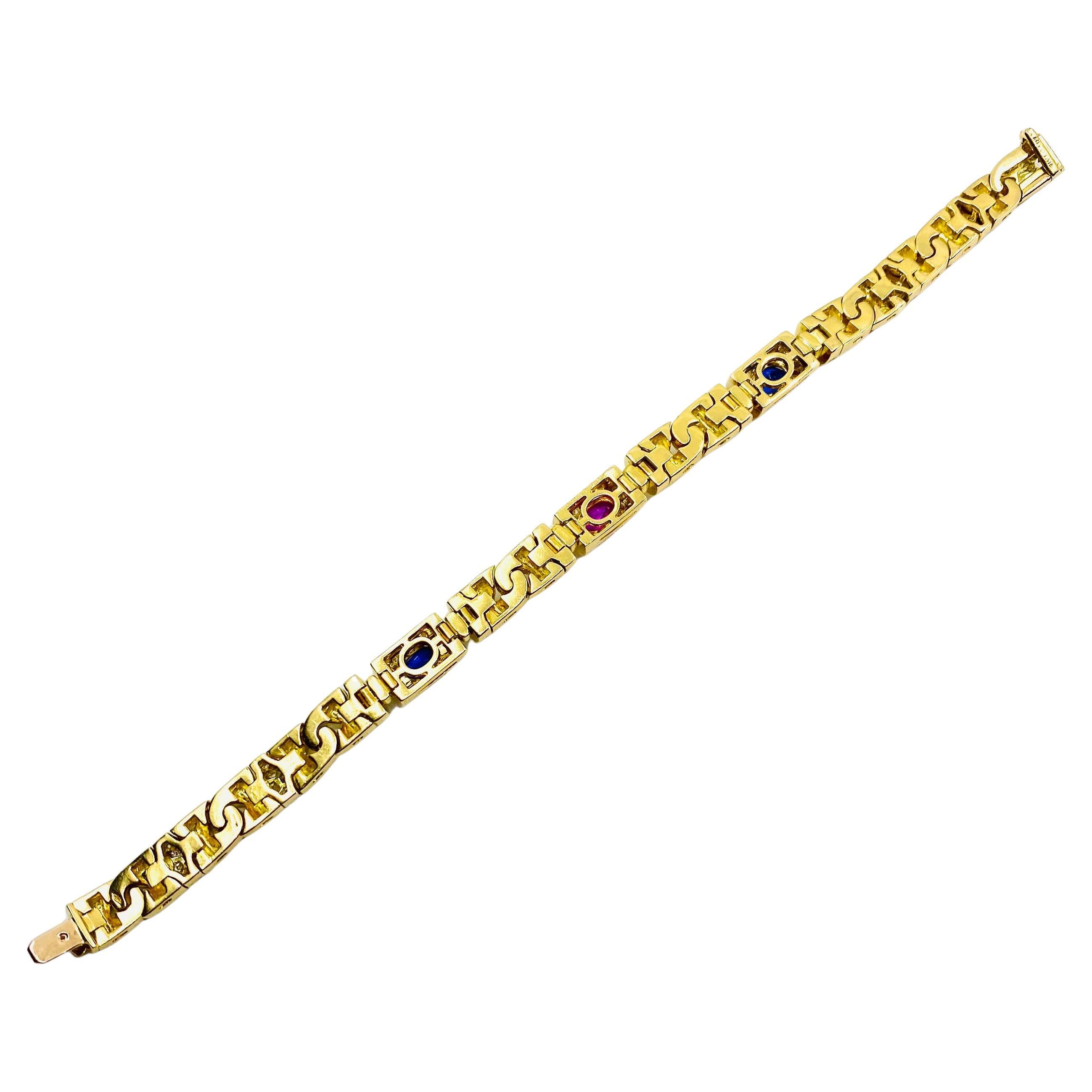 Bvlgari Bulgari Bracelet saphir diamant or 18 carats en vente 4