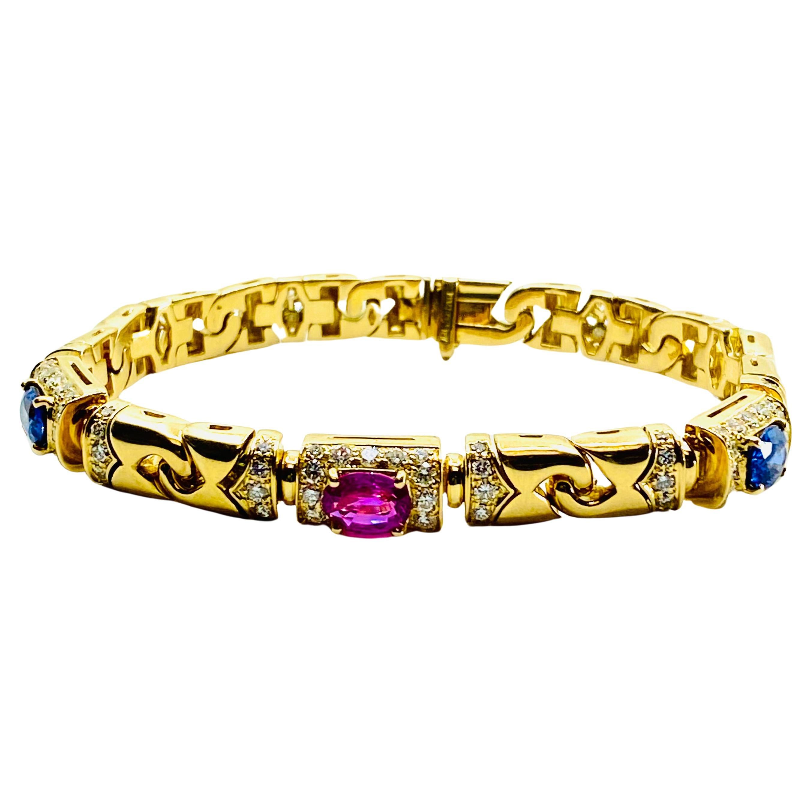 Bvlgari Bulgari Bracelet Sapphire Diamond 18k Gold