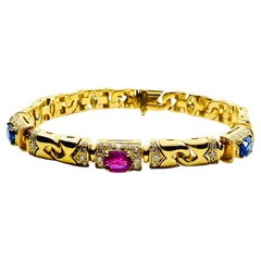 Bvlgari Bulgari Bracelet Sapphire Diamond 18k Gold
