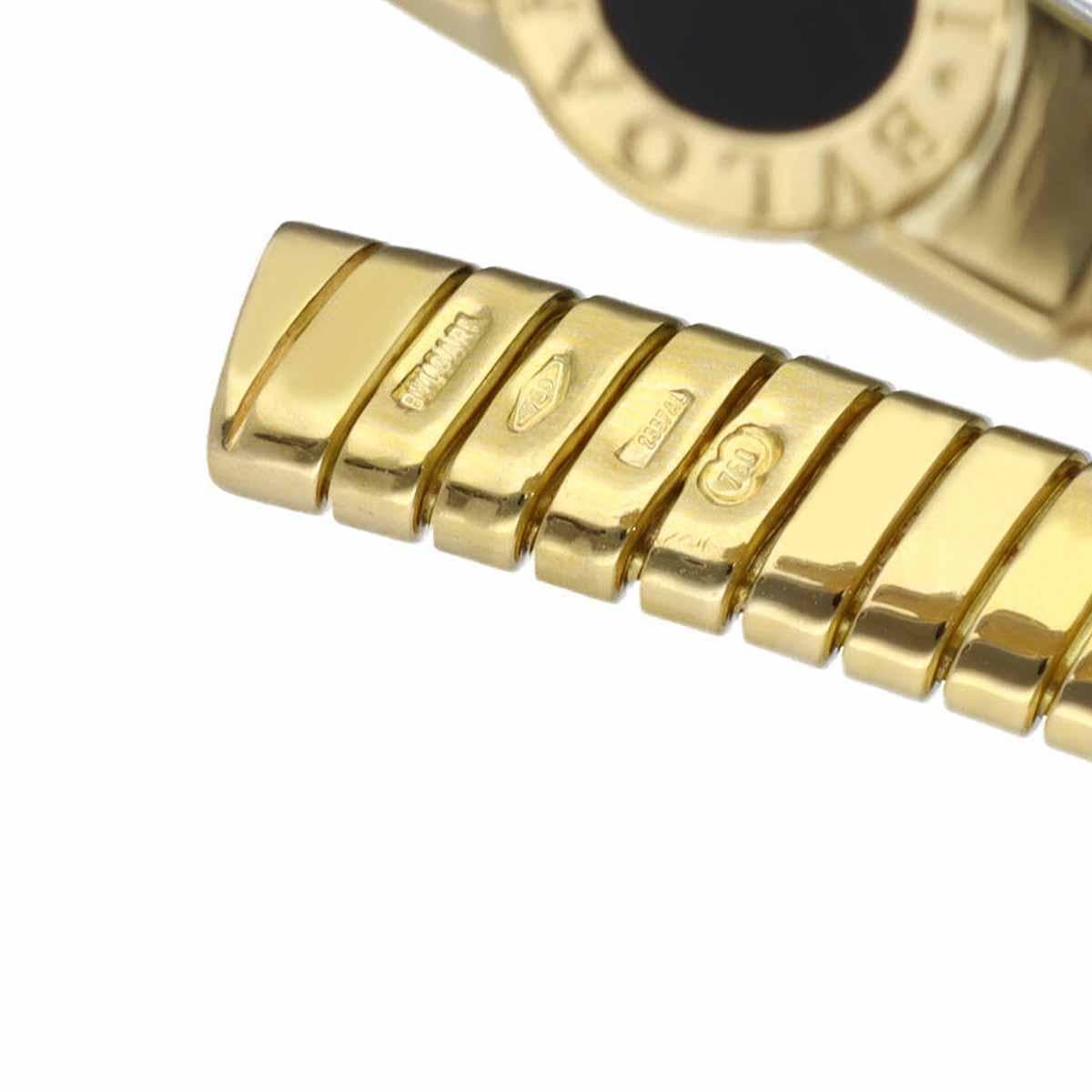 Round Cut BVLGARI Bulgari Bulgari Tie Pin Onyx K18 Yellow Gold For Sale