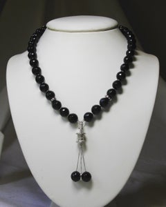 Bvlgari Bulgari B.Zero Diamond Black Onyx 18 Karat White Gold Vintage Necklace