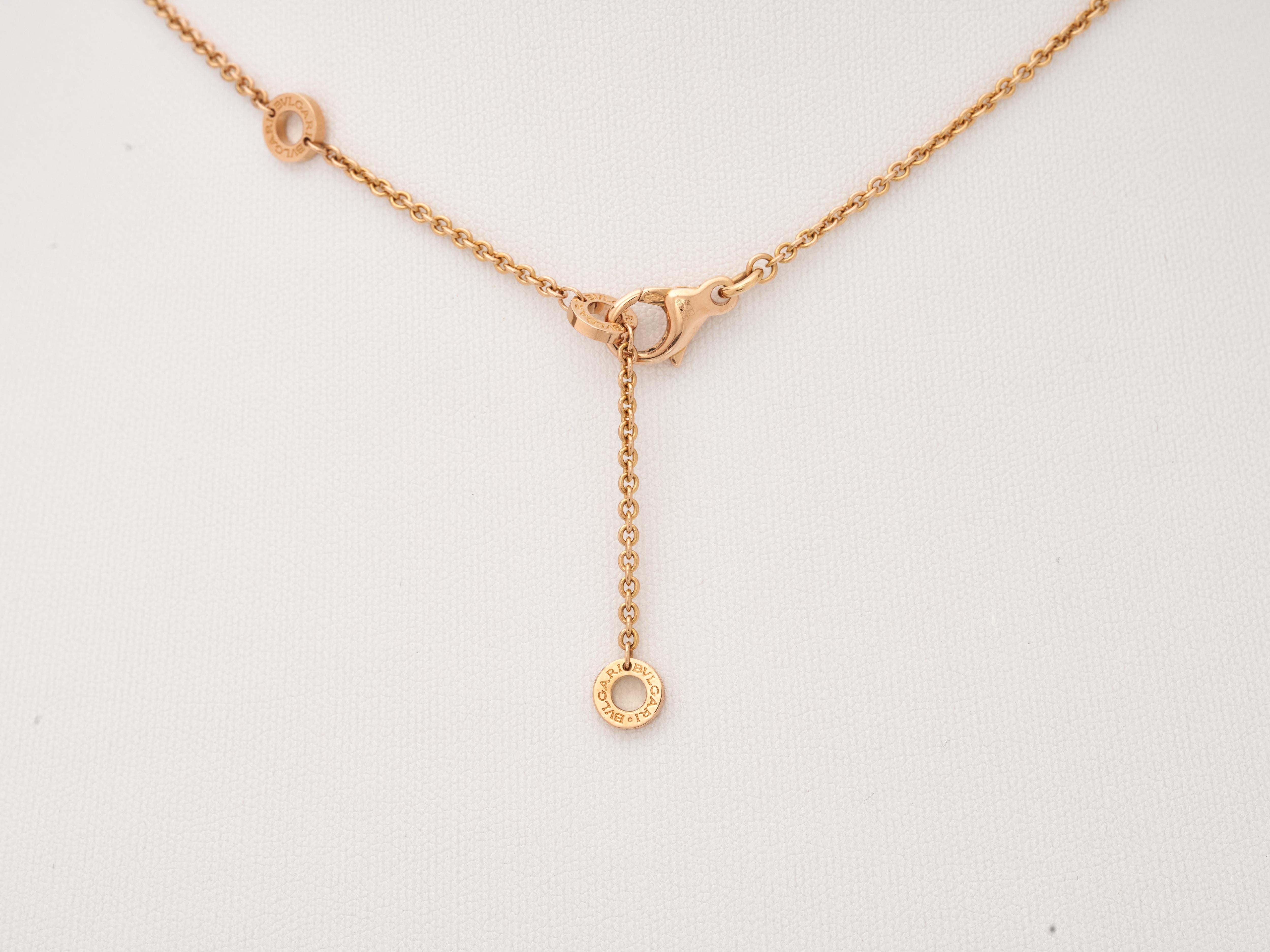 Bvlgari Bulgari Collar B.Zero Oro rosa 18k Ónix MoP Diamantes reversible en venta 11
