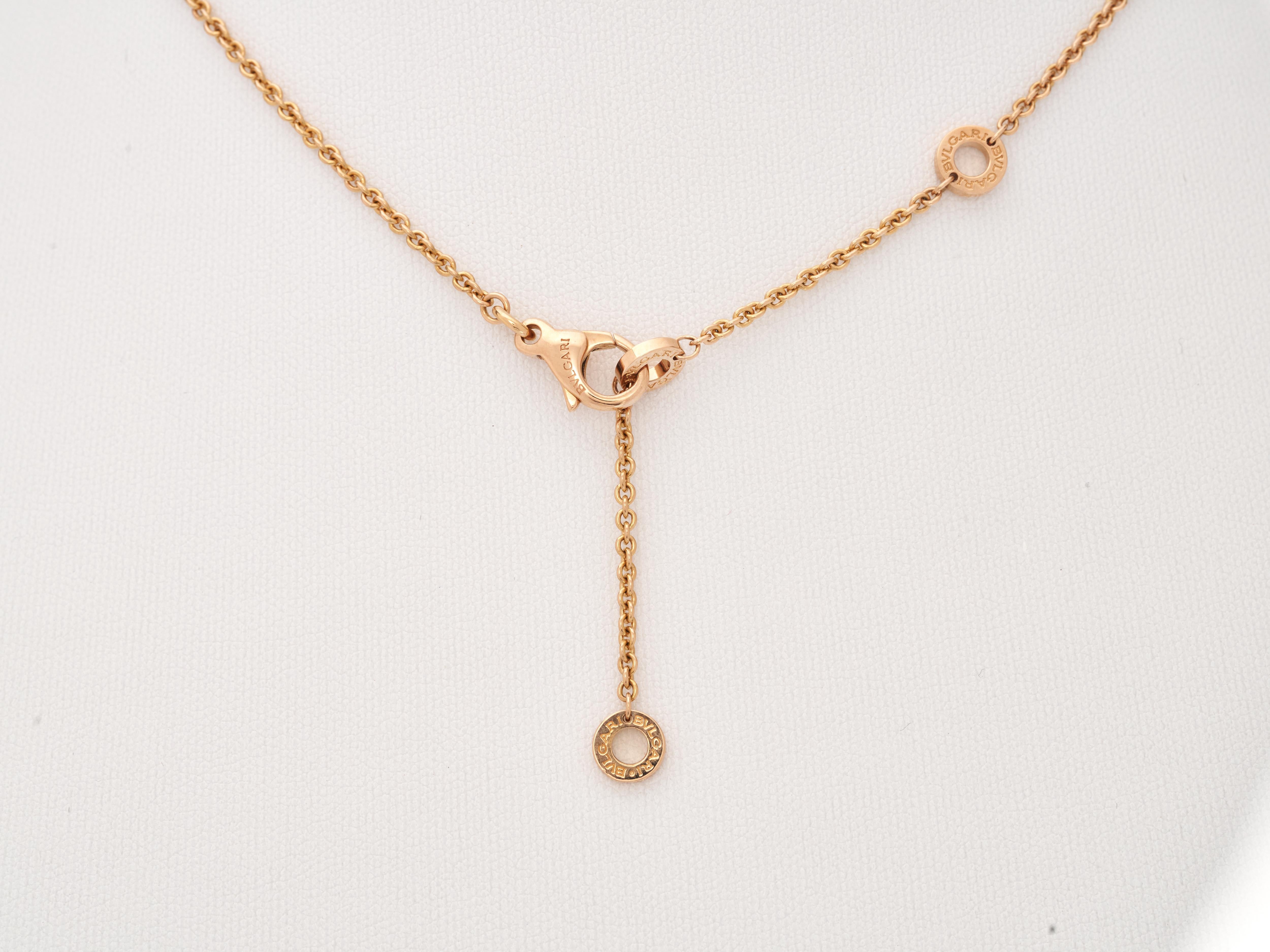 Bvlgari Bulgari Collar B.Zero Oro rosa 18k Ónix MoP Diamantes reversible en venta 12