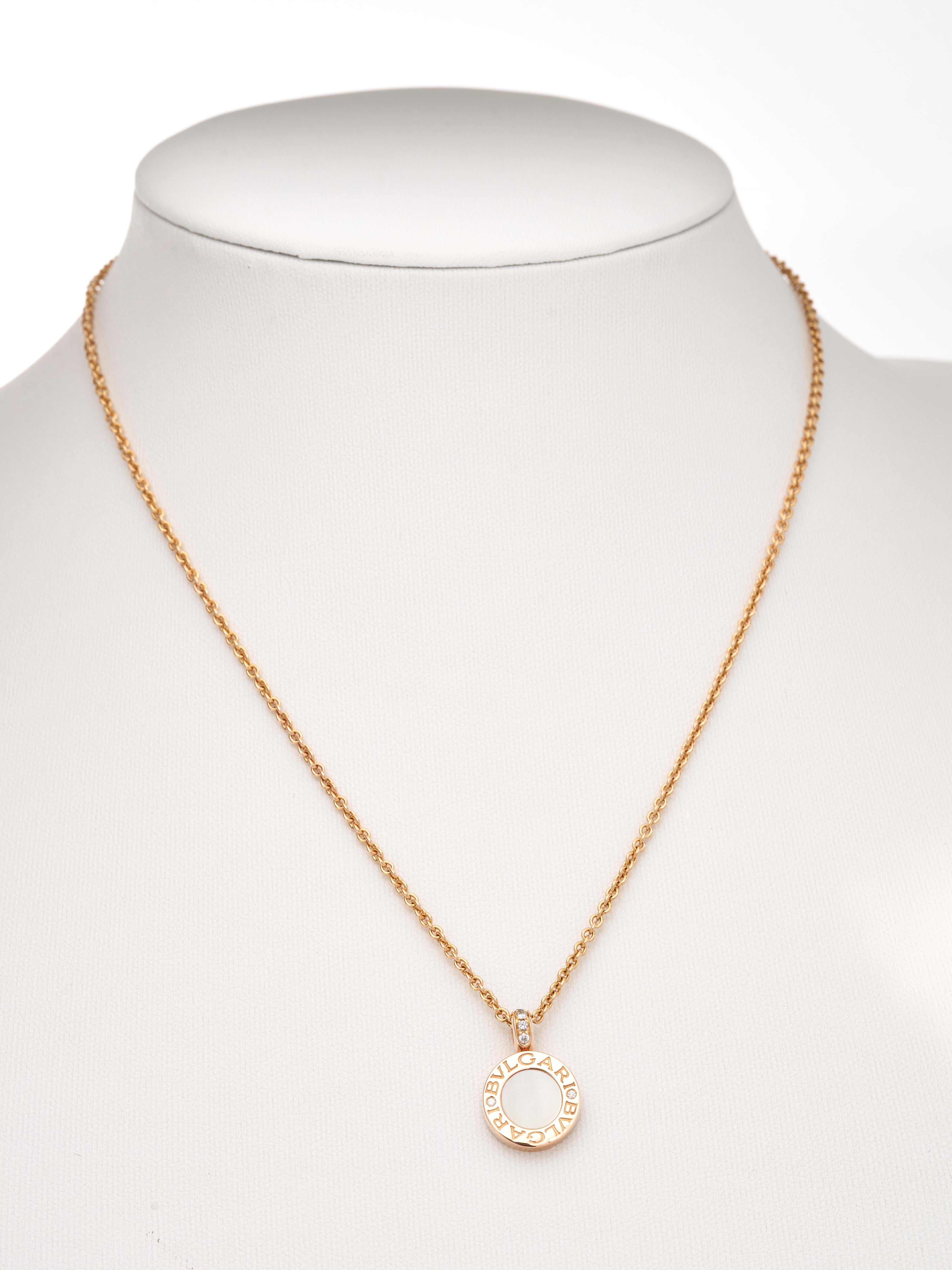 Bvlgari Bulgari Collar B.Zero Oro rosa 18k Ónix MoP Diamantes reversible Art Decó en venta