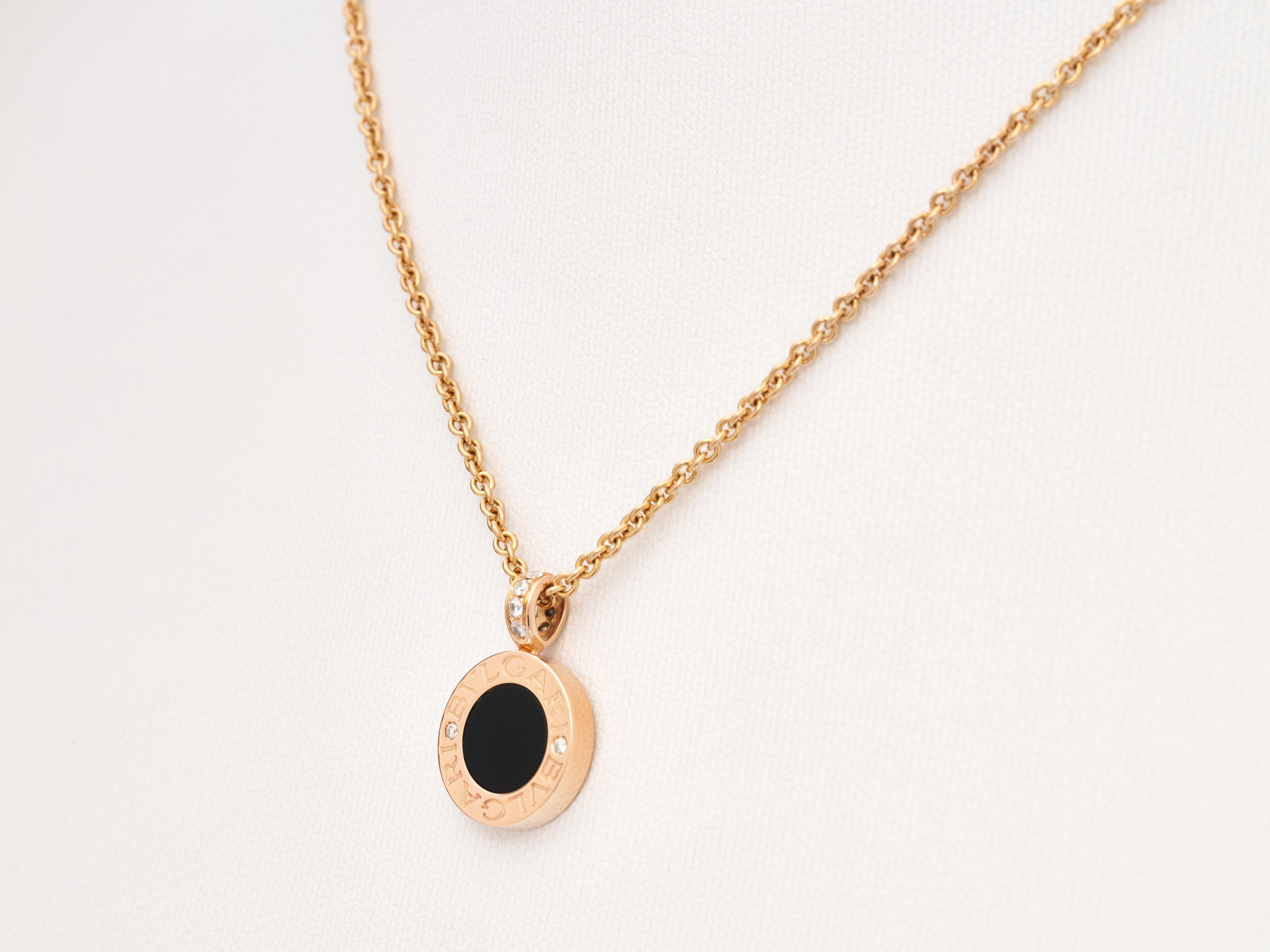 De las mujeres Bvlgari Bulgari Collar B.Zero Oro rosa 18k Ónix MoP Diamantes reversible en venta
