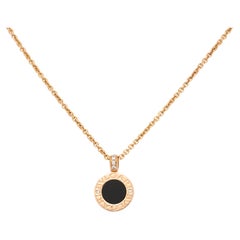 Bvlgari Bulgari B.Zero Necklace 18k Rose Gold Onyx MoP Reversible Diamonds