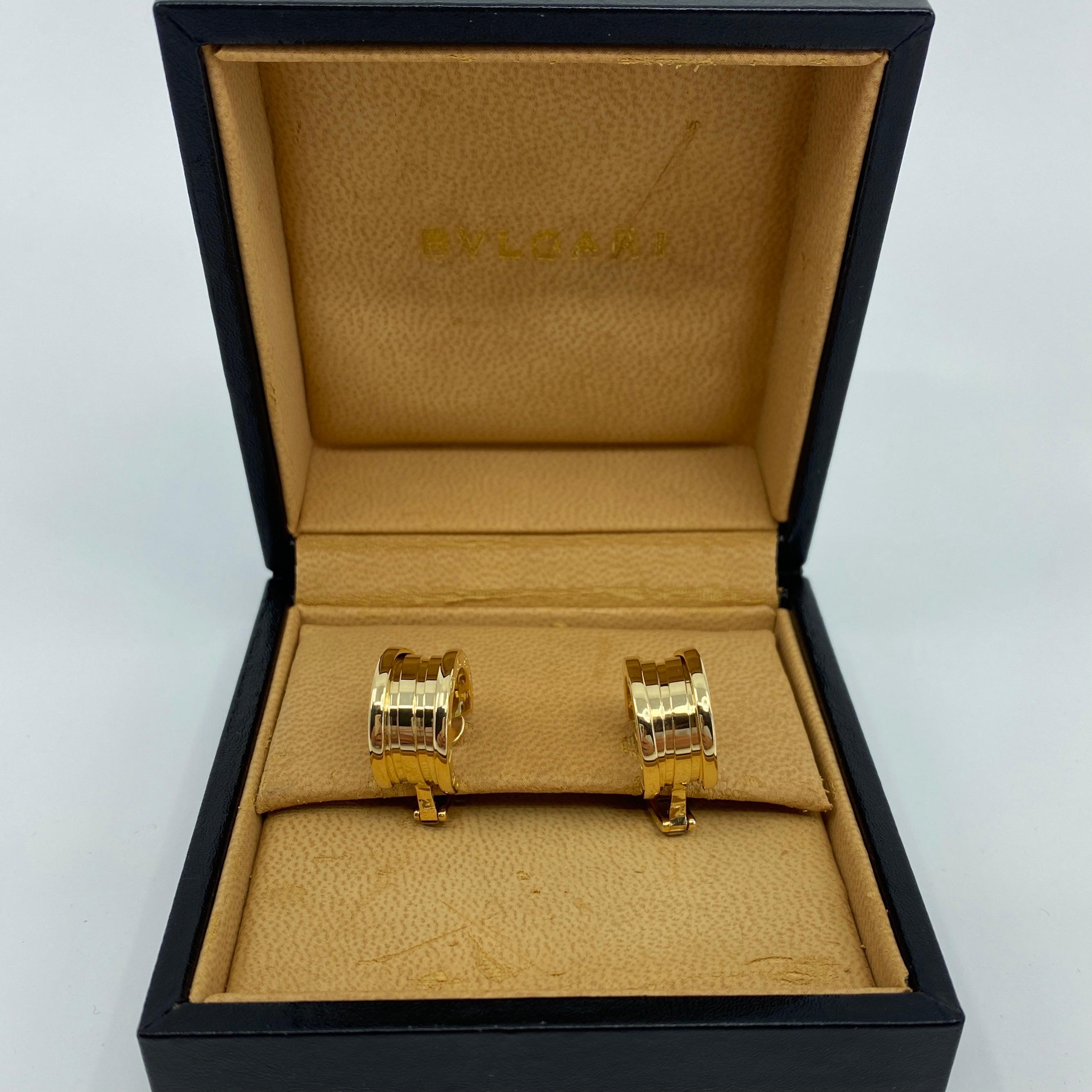 Bvlgari Bulgari B.Zero1 18 Karat Yellow Gold Hoop Stud Earrings with Box 3