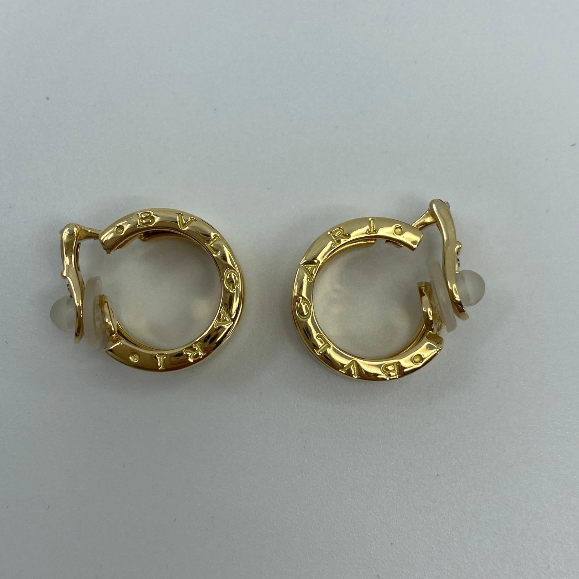 Bvlgari Bulgari B.Zero1 18 Karat Yellow Gold Hoop Stud Earrings with Box 3