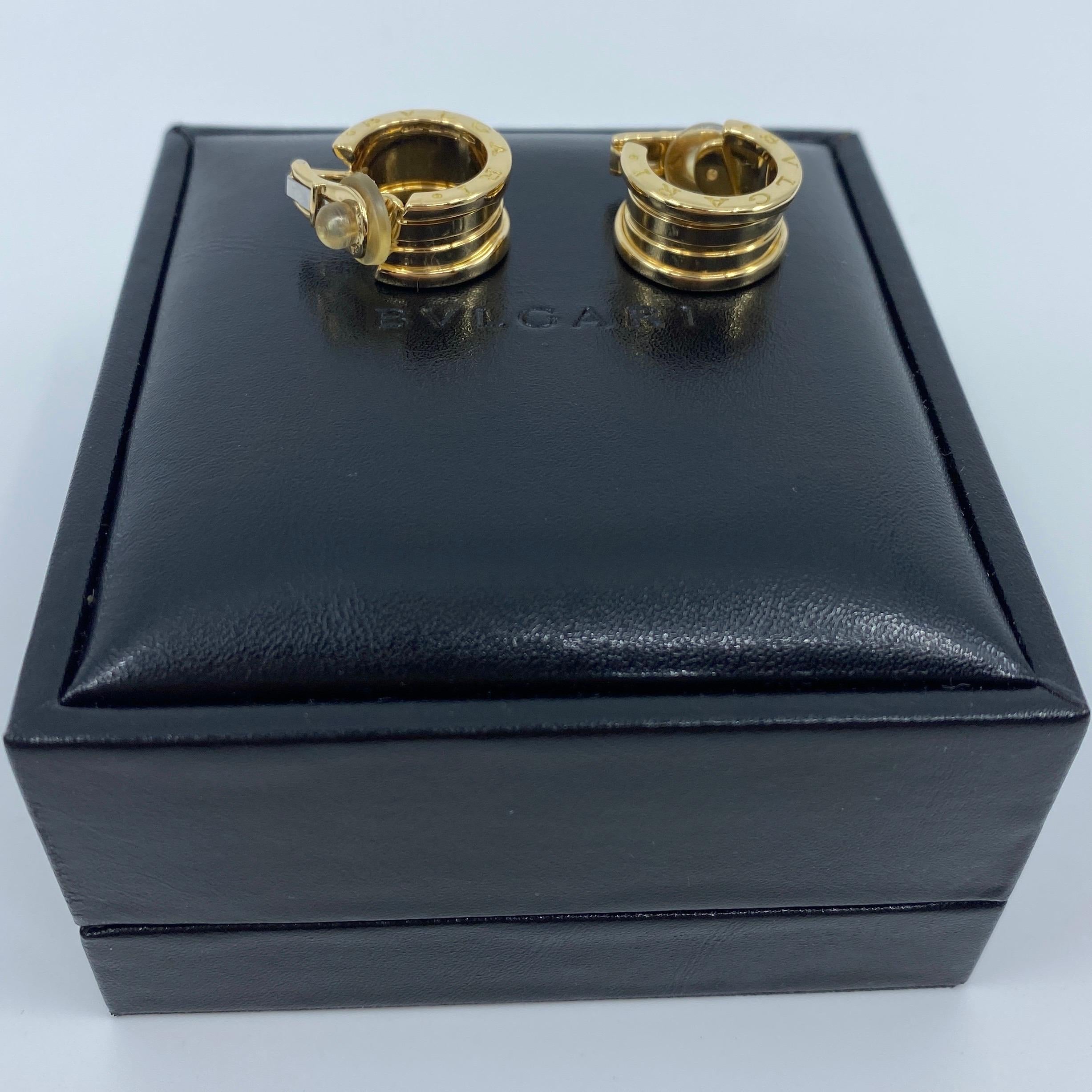 Bvlgari Bulgari B.Zero1 18 Karat Yellow Gold Hoop Stud Earrings with Box 4