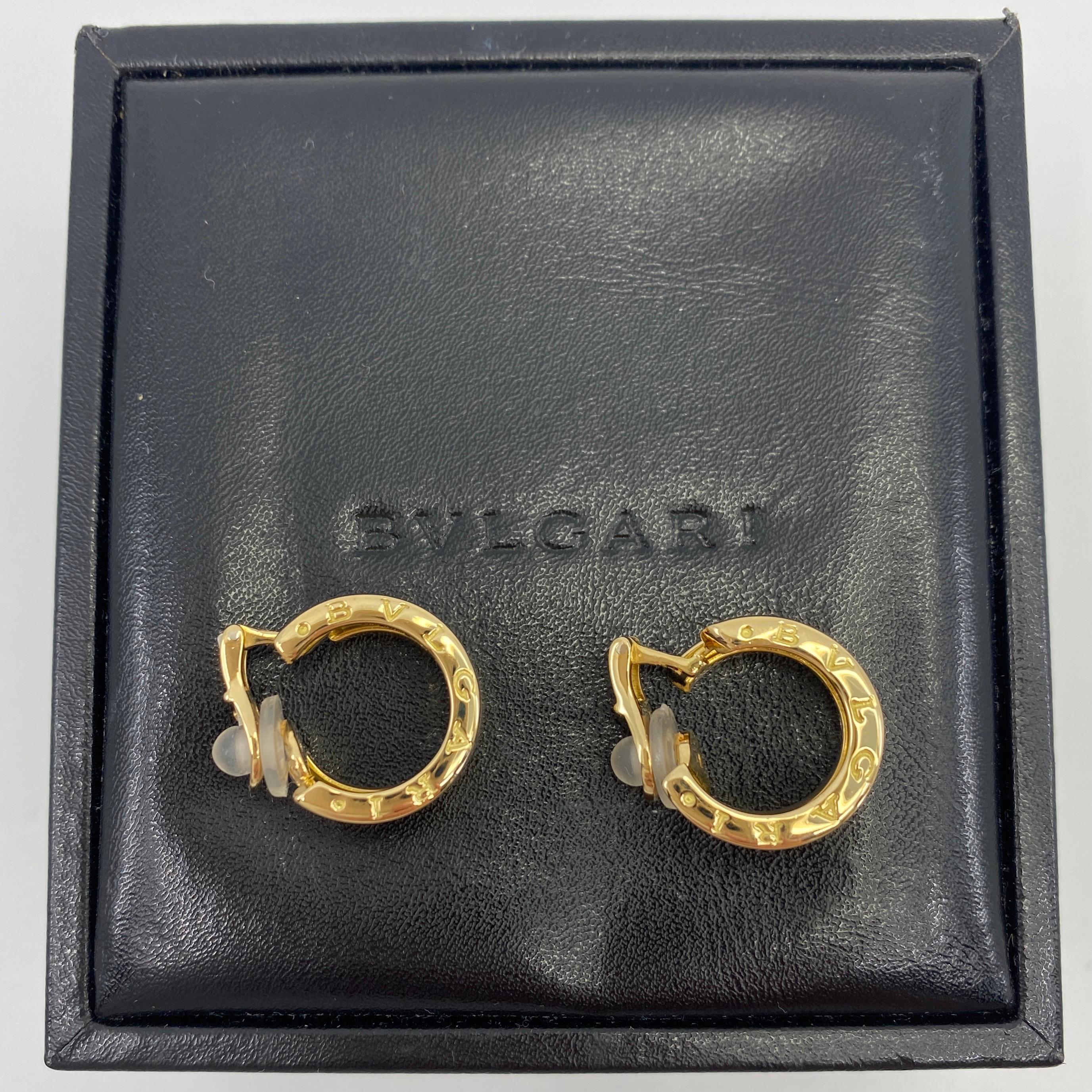 Bvlgari Bulgari B.Zero1 18 Karat Yellow Gold Hoop Stud Earrings with Box 5