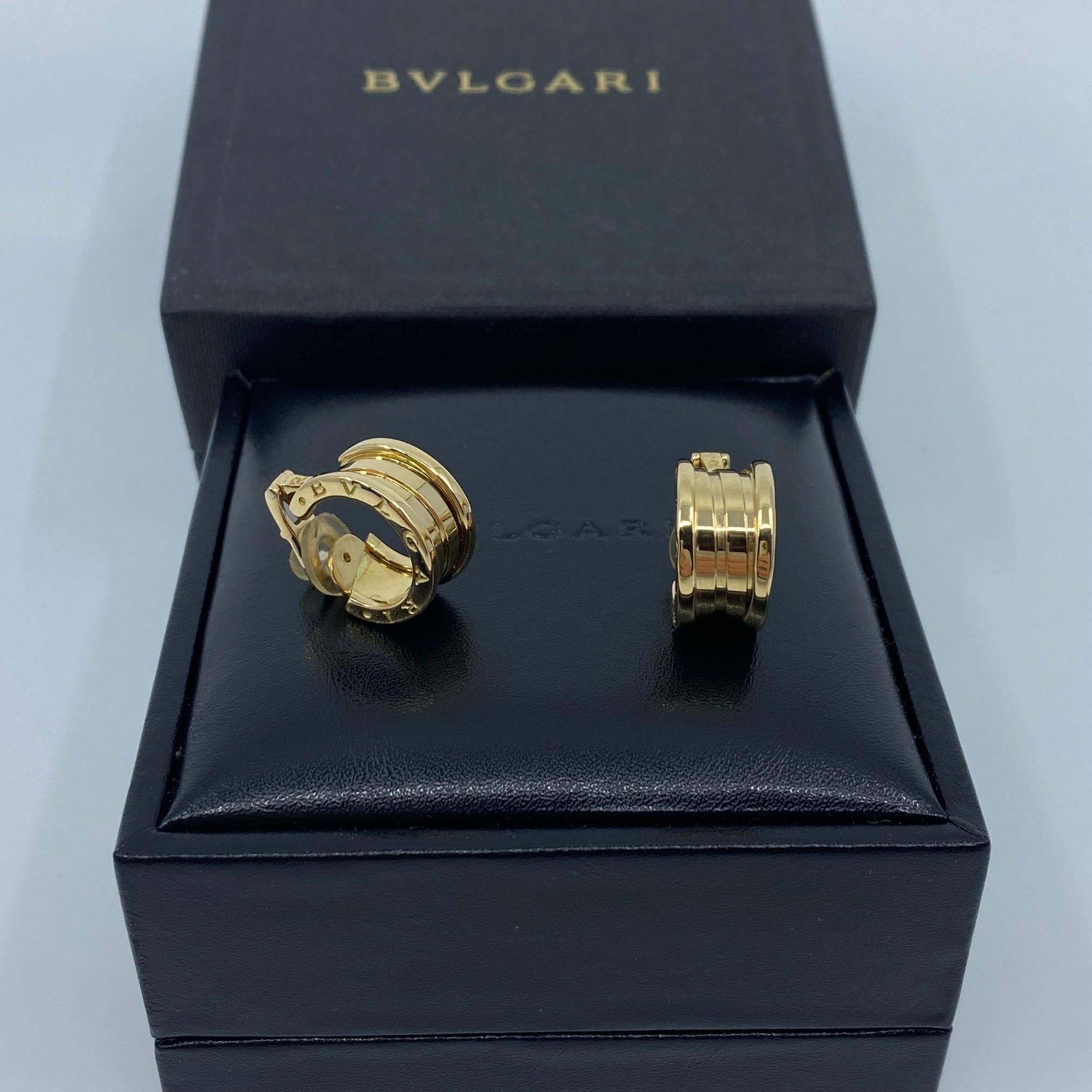 Bvlgari Bulgari B.Zero1 18 Karat Yellow Gold Hoop Stud Earrings with Box 7