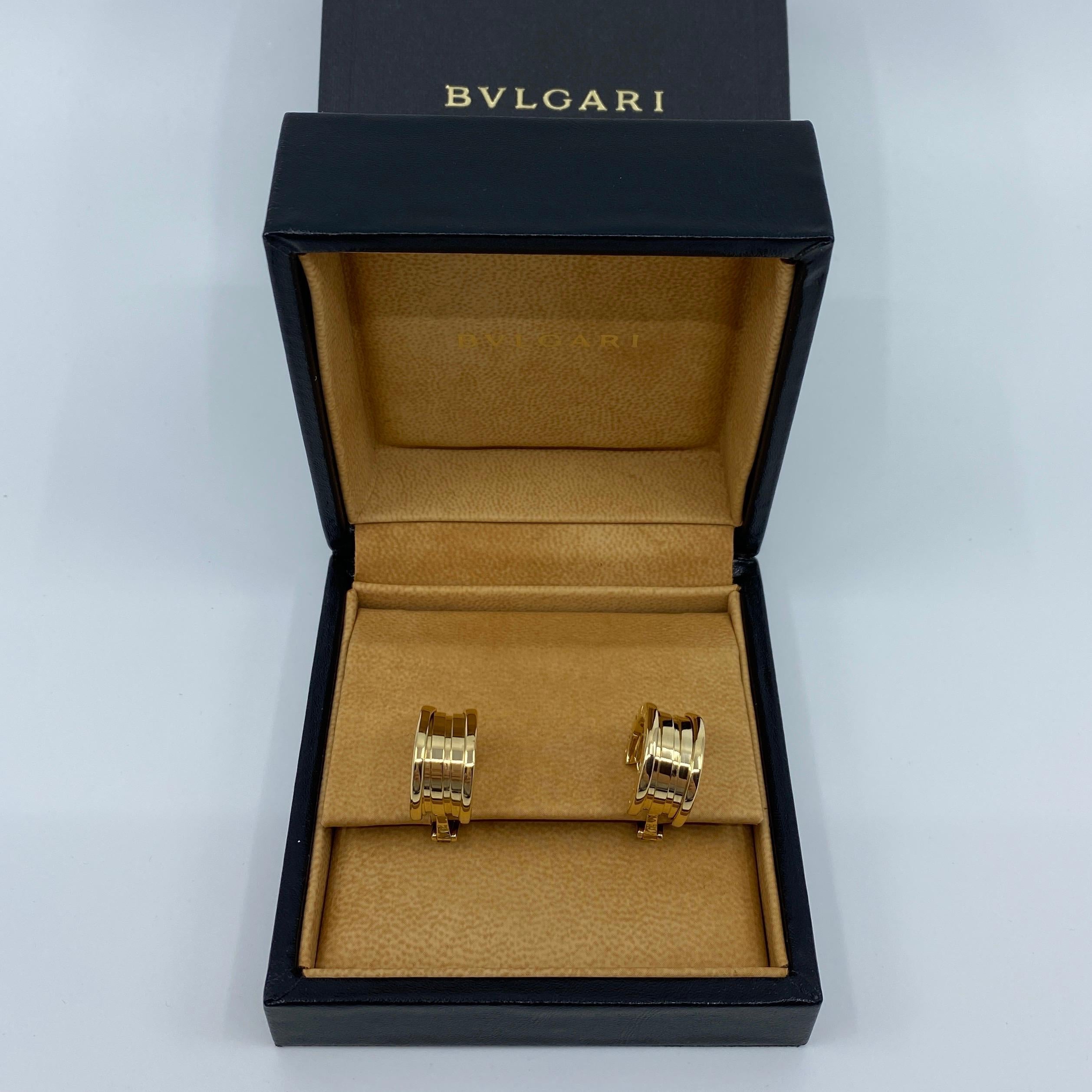 Bvlgari Bulgari B.Zero1 18 Karat Yellow Gold Hoop Stud Earrings with Box 8