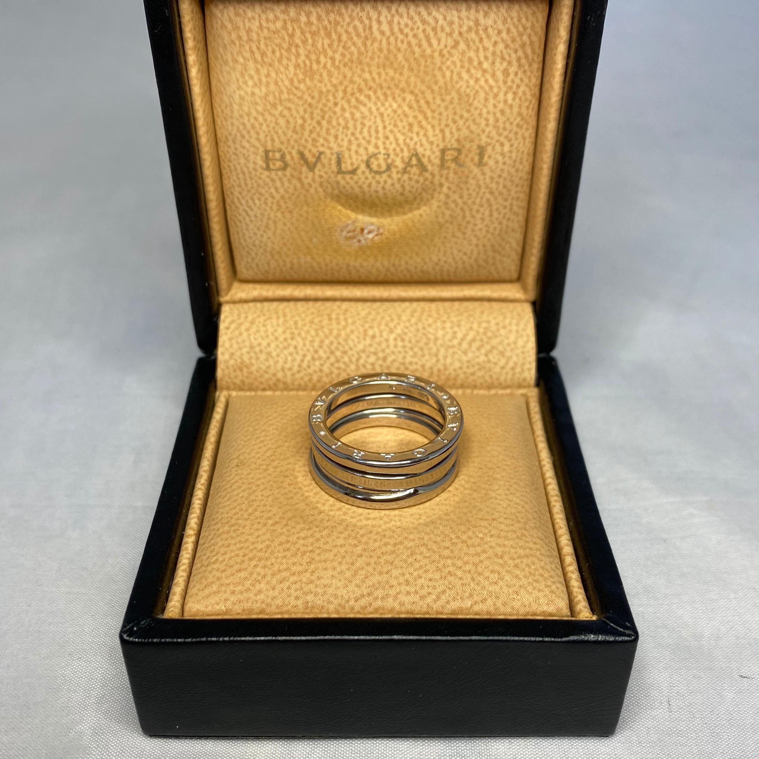 Bvlgari Bulgari B.Zero1 3-Band 18 Karat White Gold Band B Zero 1 Ring 1