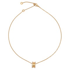 Collier BVLGARI Bulgari B.zero1 avec pendentif en diamants, en or rose 18 carats