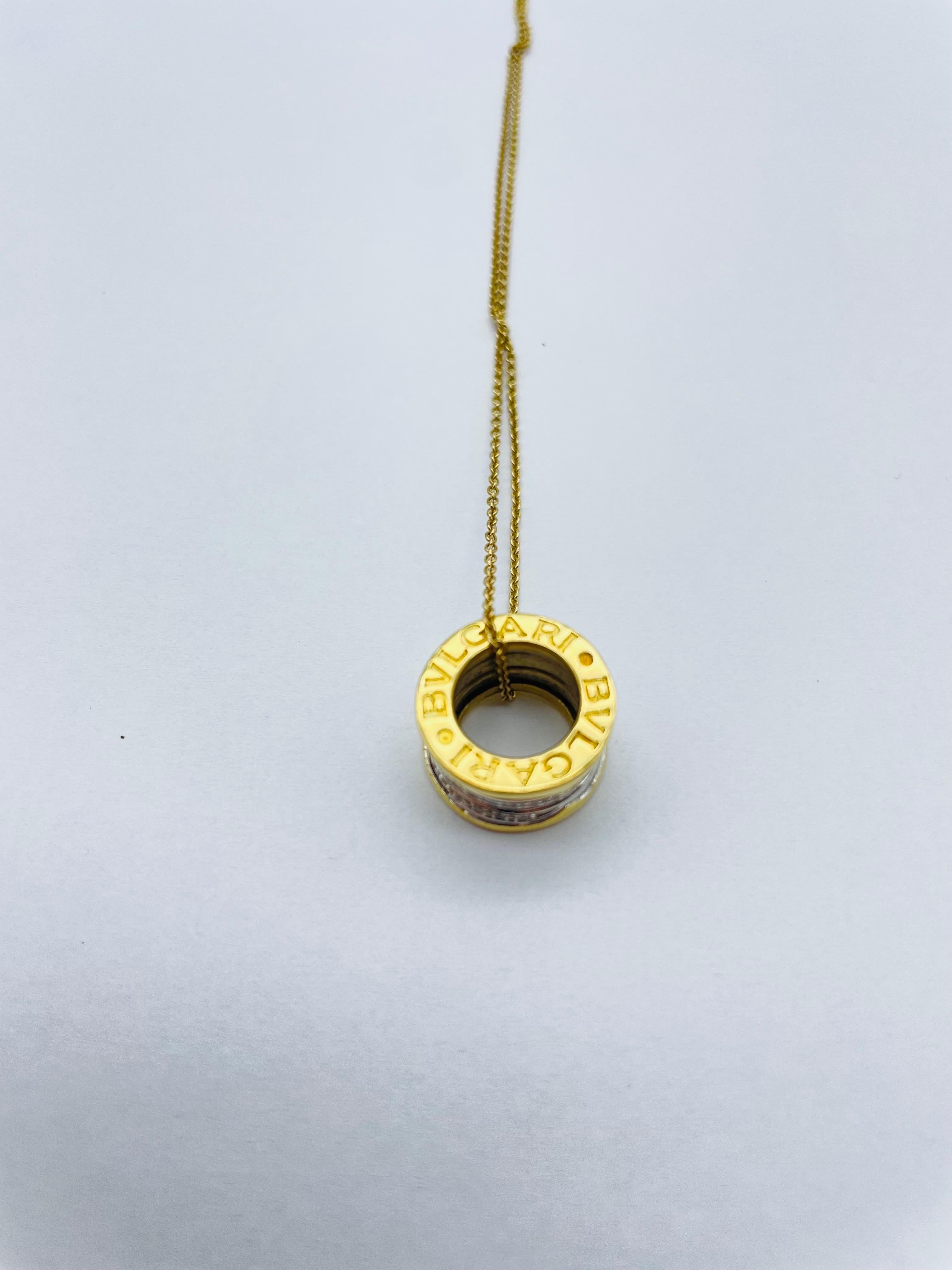 Bvlgari - Bulgari B.Zero1 Necklace in 18k Yellow Gold, Set with Diamonds For Sale 2