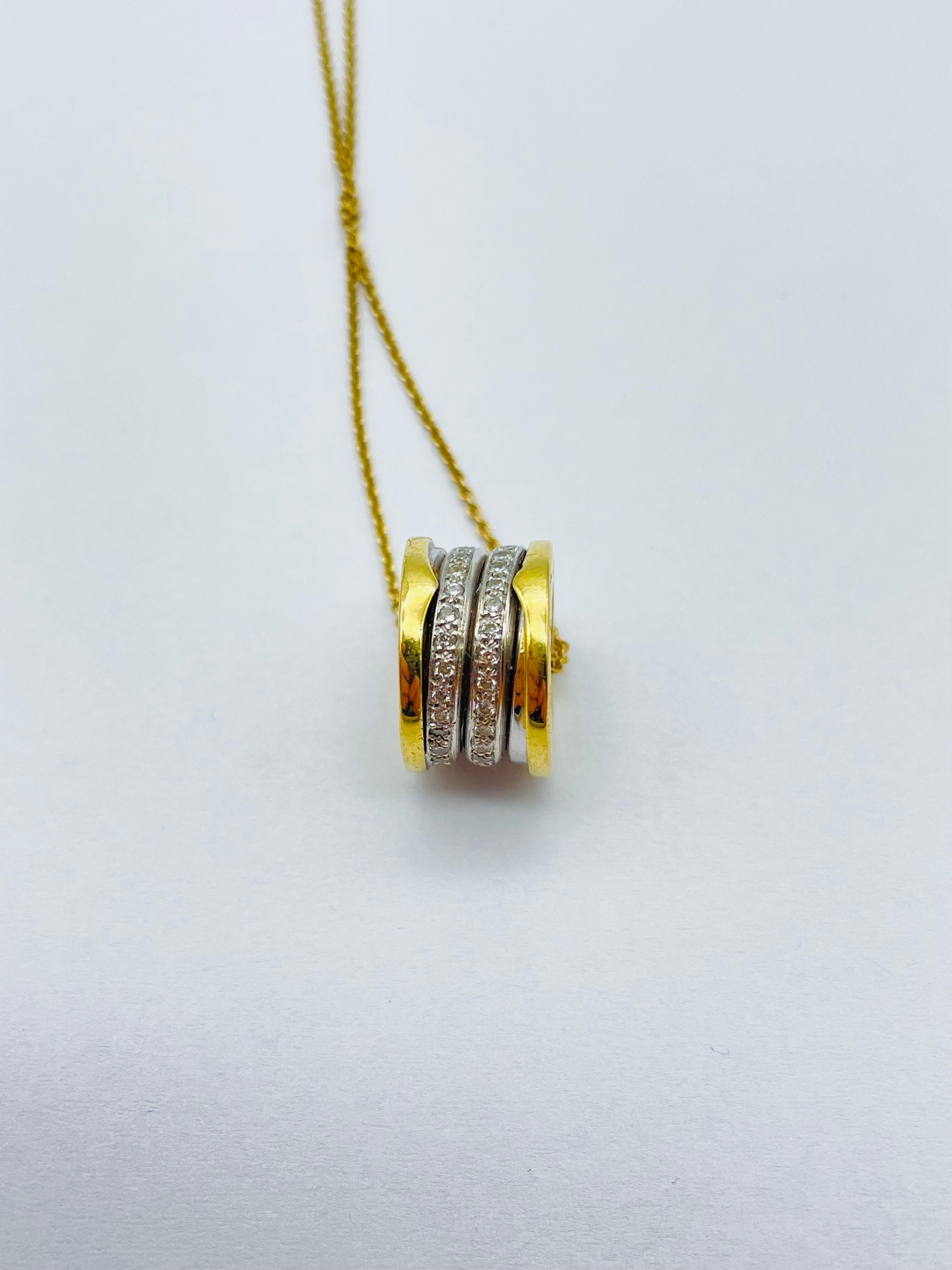 Bvlgari - Bulgari B.Zero1 Necklace in 18k Yellow Gold, Set with Diamonds For Sale 3