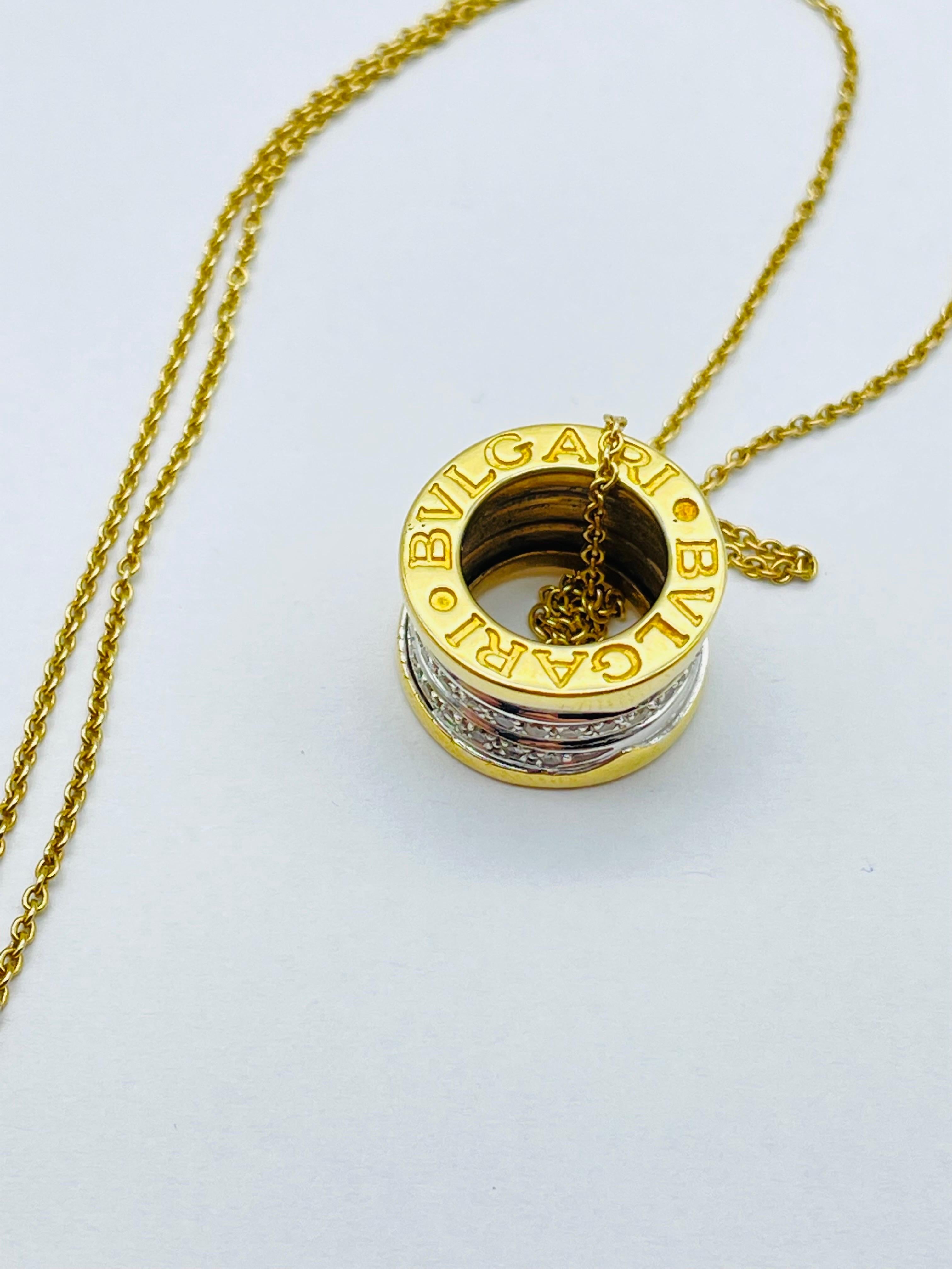 Bvlgari - Bulgari B.Zero1 Necklace in 18k Yellow Gold, Set with Diamonds For Sale 4