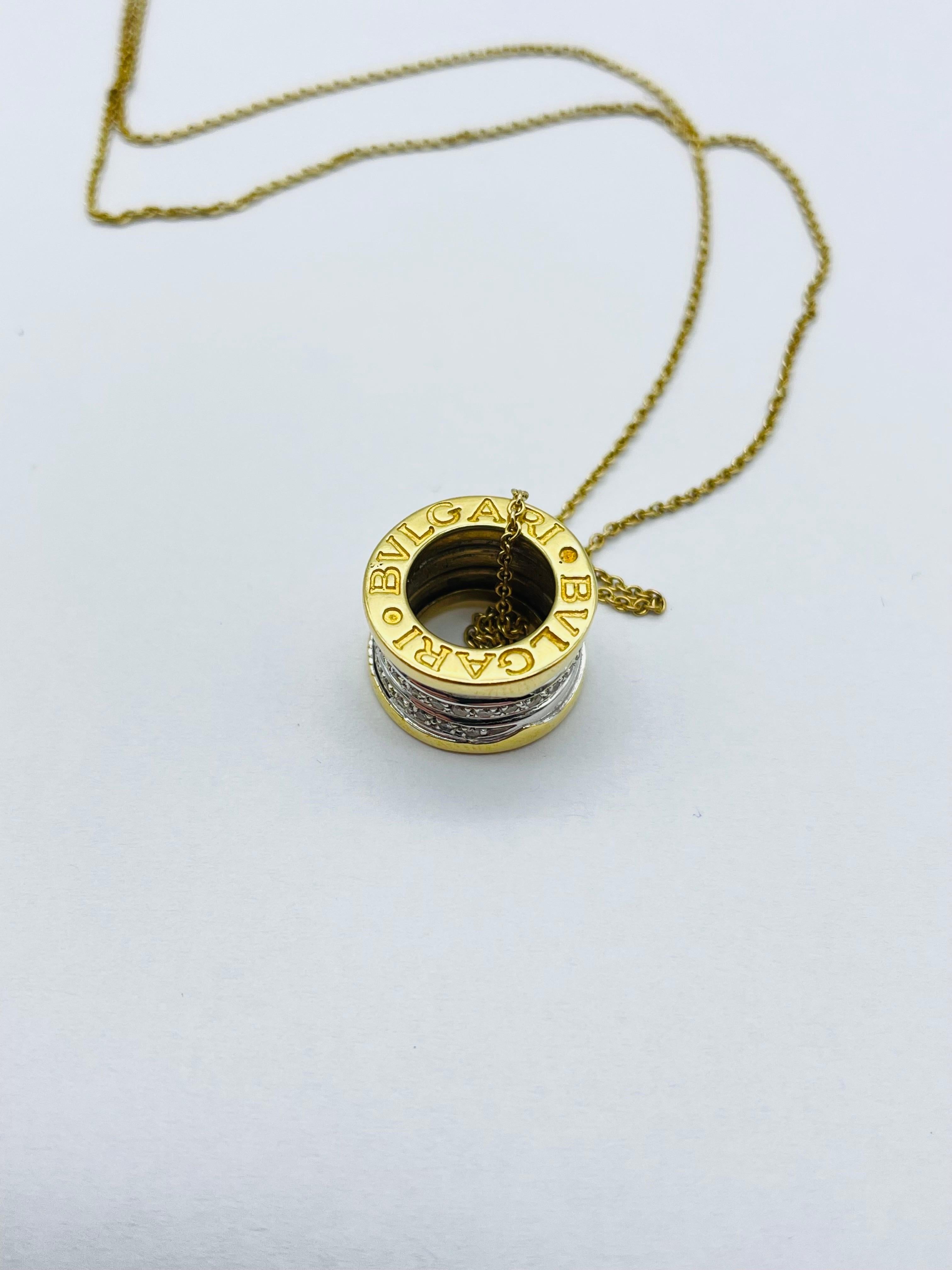 Bvlgari - Bulgari B.Zero1 Necklace in 18k Yellow Gold, Set with Diamonds For Sale 7