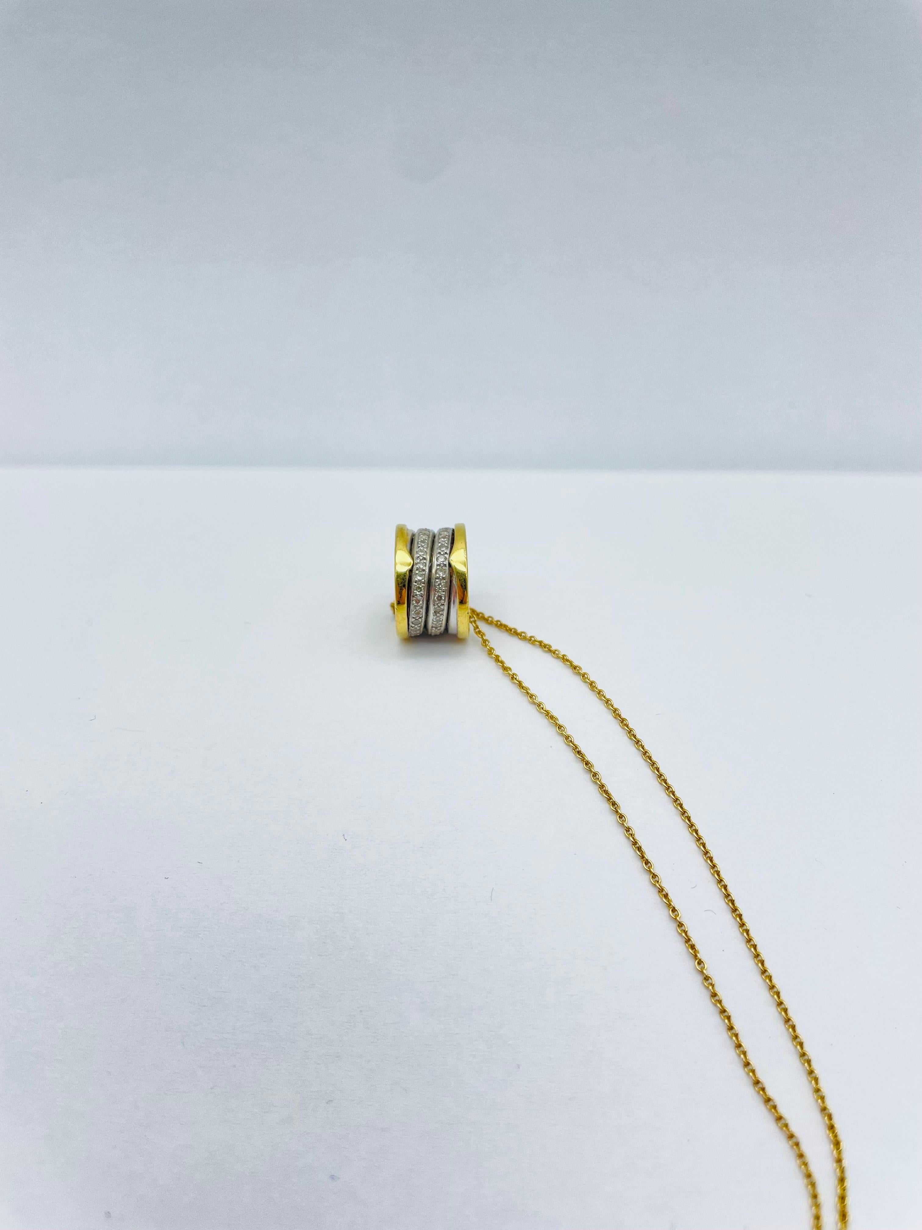 Aesthetic Movement Bvlgari - Bulgari B.Zero1 Necklace in 18k Yellow Gold, Set with Diamonds For Sale