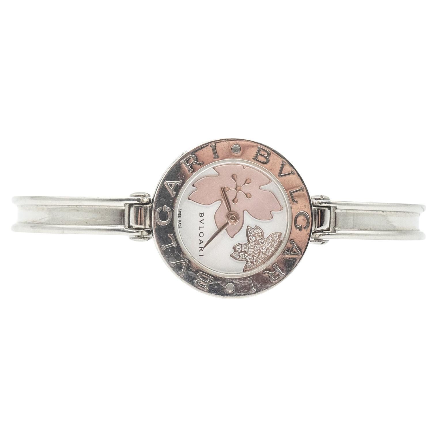 Bvlgari Bulgari B.Zero1 Acier inoxydable Diamant Cadran MOP Montre Bangle