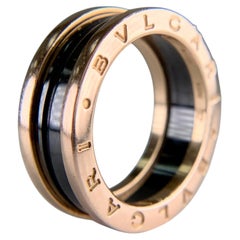 BVLGARI Bulgari B.zero1 Two-Band Ring 18k Rose Gold and Ceramic