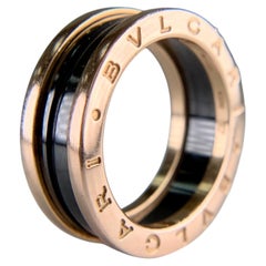 BVLGARI Bulgari B.zero1 Two-Band Ring 18k Rose Gold and Ceramic