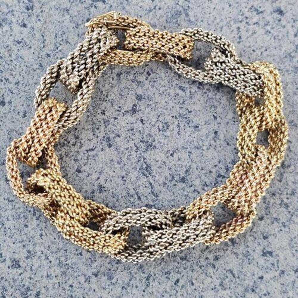 Modern Bvlgari Bulgari Cable Weave Link Chain Bracelet Vintage 18k Rose White Yellow
