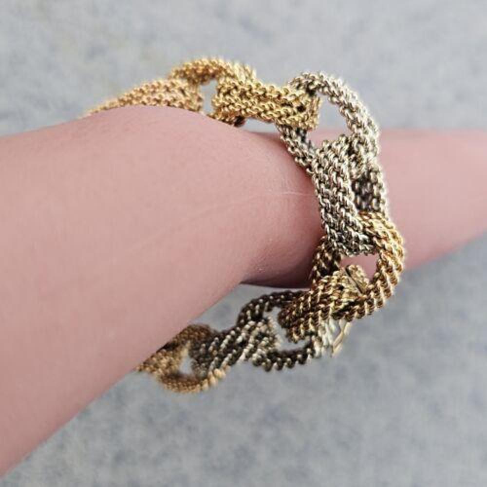 Bvlgari Bulgari Cable Weave Link Chain Bracelet Vintage 18k Rose White Yellow 1
