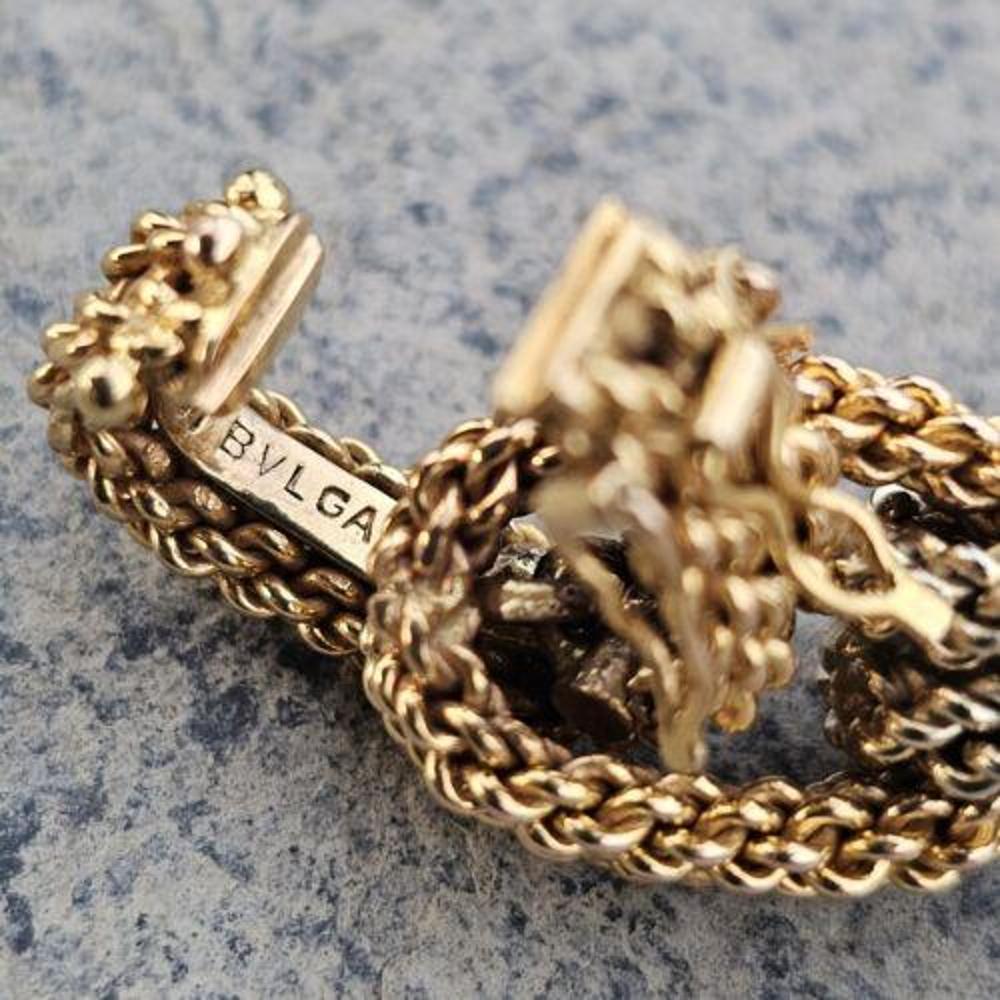 Bvlgari Bulgari Cable Weave Link Chain Bracelet Vintage 18k Rose White Yellow 2
