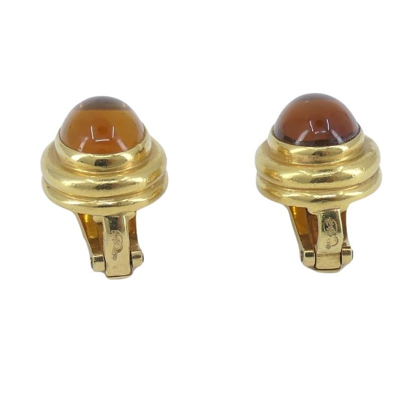 Donna Bvlgari Bulgari Orecchini con cabochon di citrino in oro 18 carati in vendita