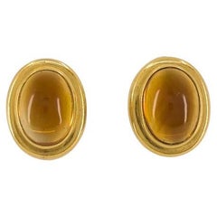 Bvlgari Bulgari Citrine Cabochon Earrings 18k Gold