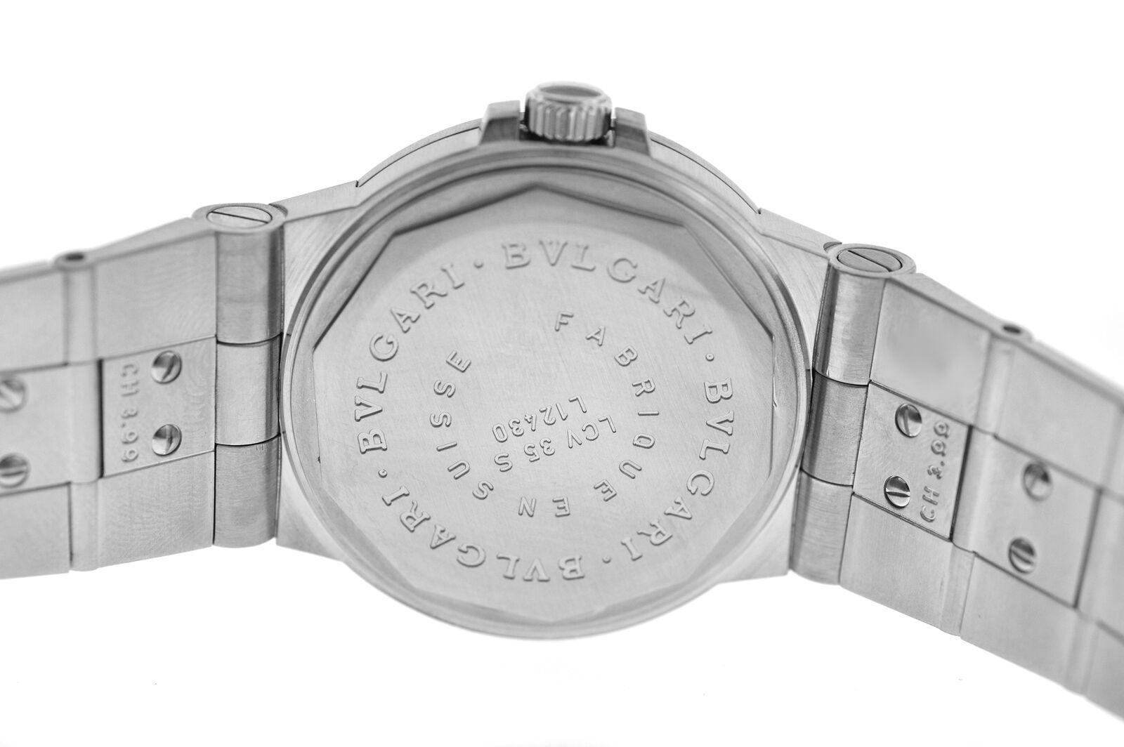 Bvlgari Bulgari Diagono LCV35S Steel Diamond Date Automatic Watch For Sale 1