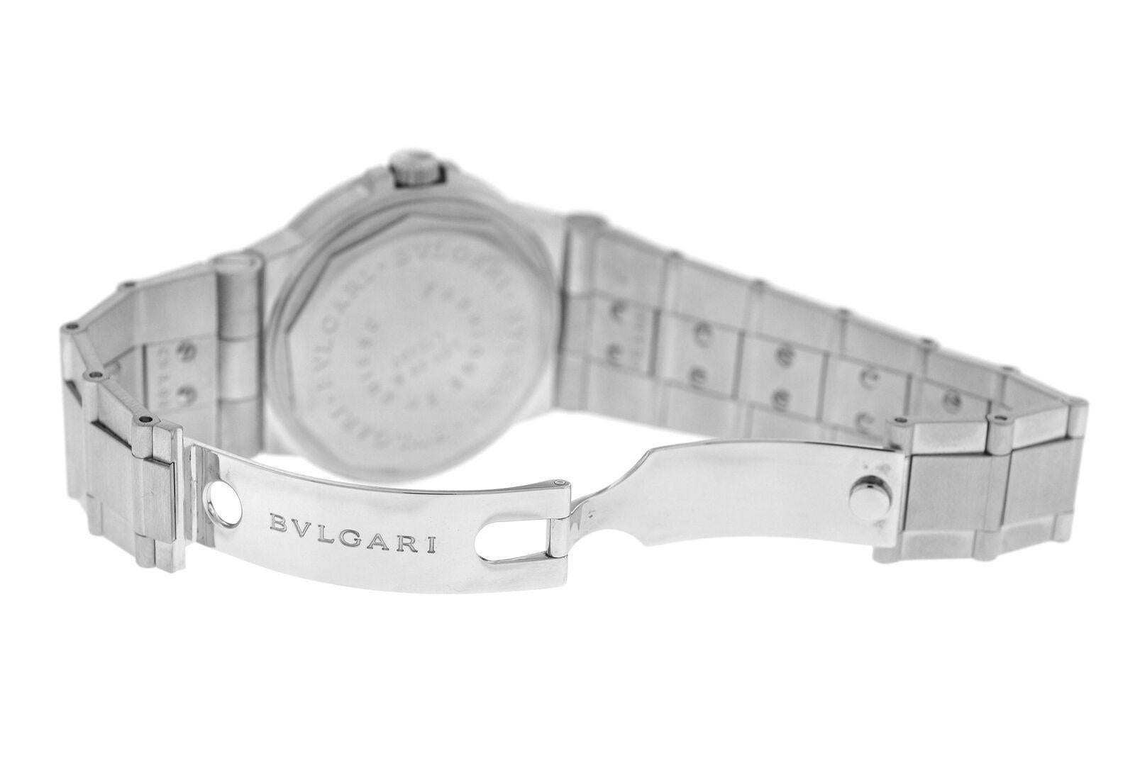 Bvlgari Bulgari Diagono LCV35S Steel Diamond Date Automatic Watch For Sale 2