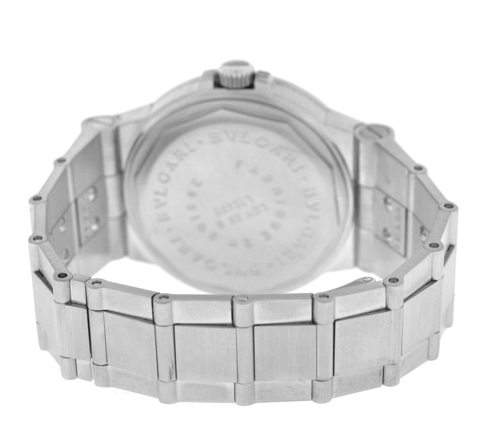 Bvlgari Bulgari Diagono LCV35S Steel Diamond Date Automatic Watch For Sale 4