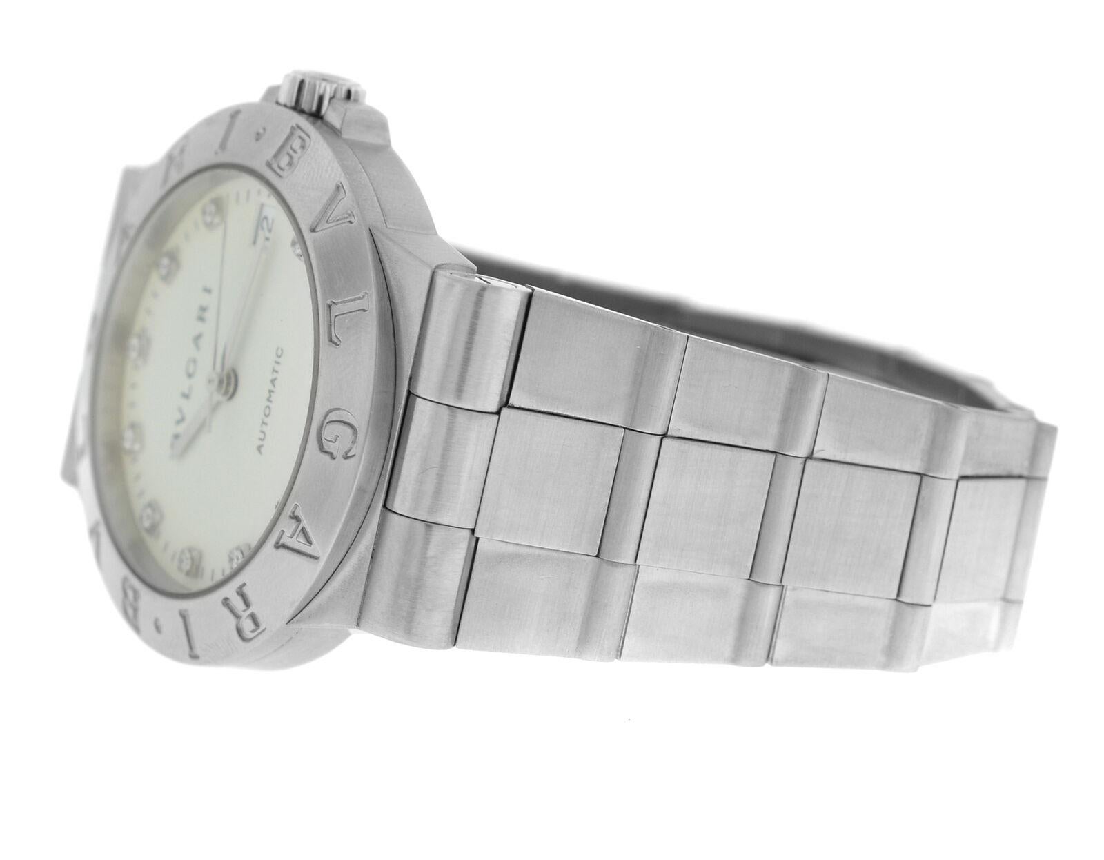 Bvlgari Bulgari Diagono LCV35S Steel Diamond Date Automatic Watch For Sale 5